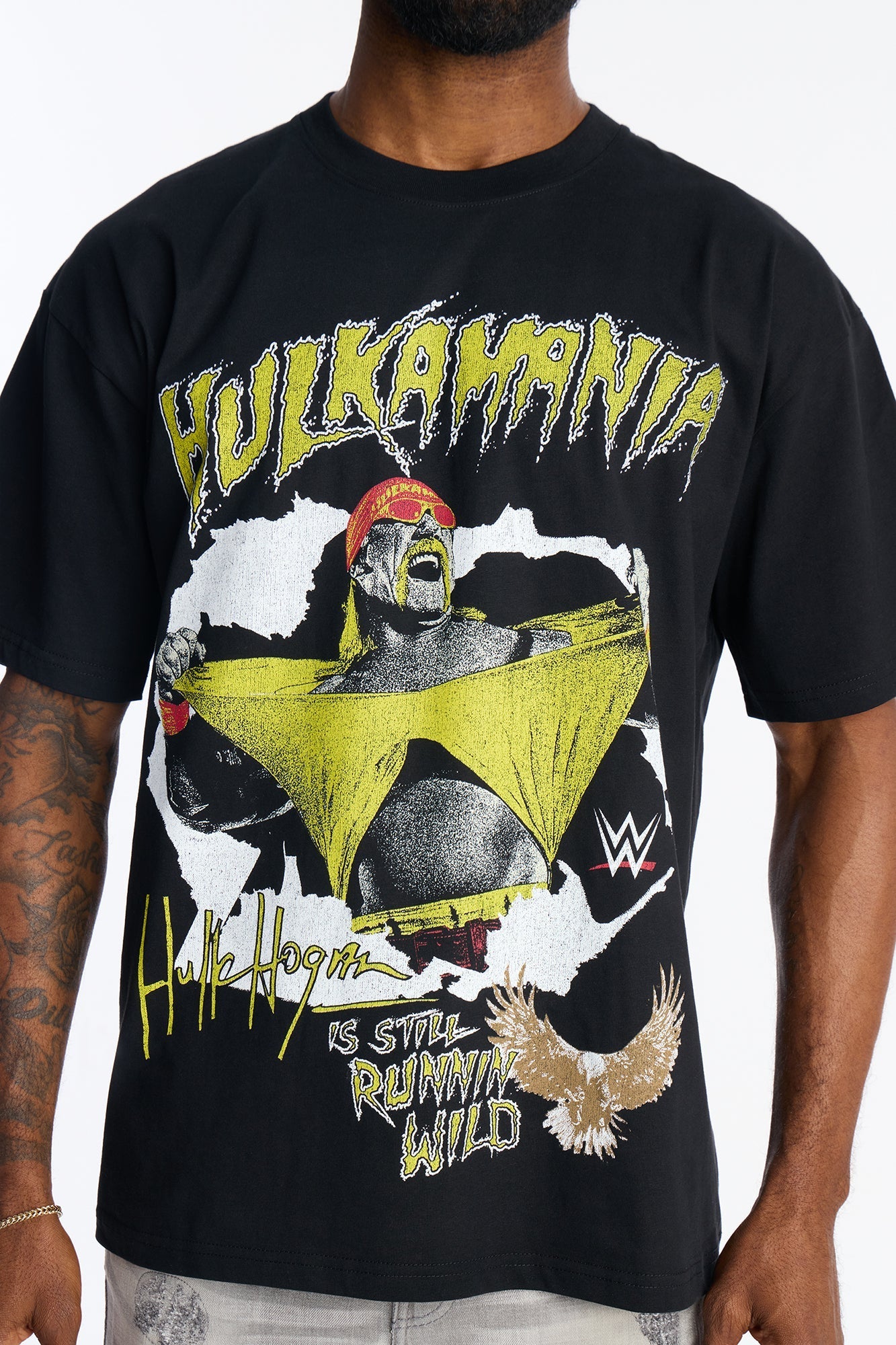 Hulk Hogan HULKAMANIA Premium Short Sleeve Tee - Black