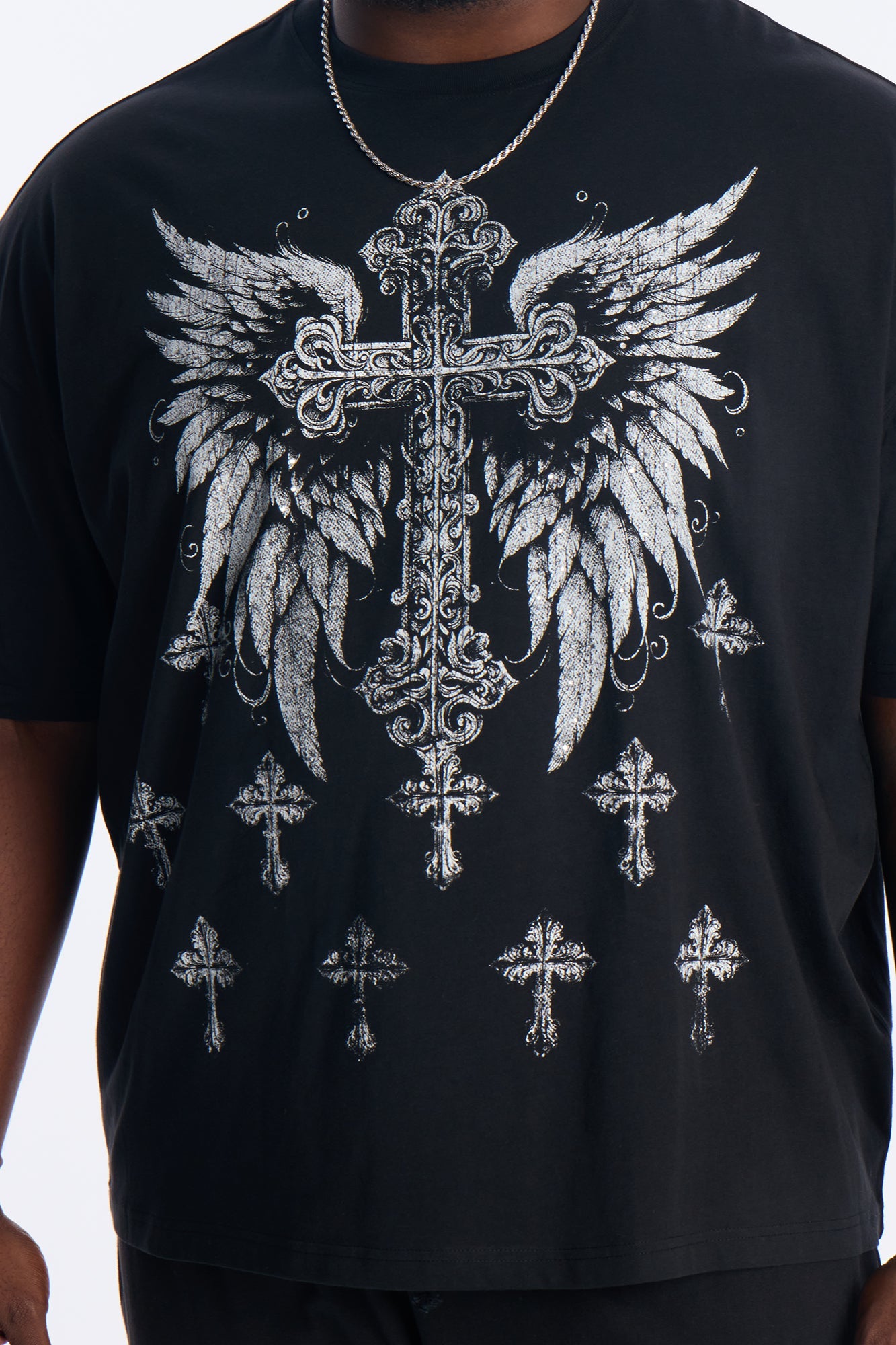 Crosses Forever Oversized Short Sleeve Tee - Black
