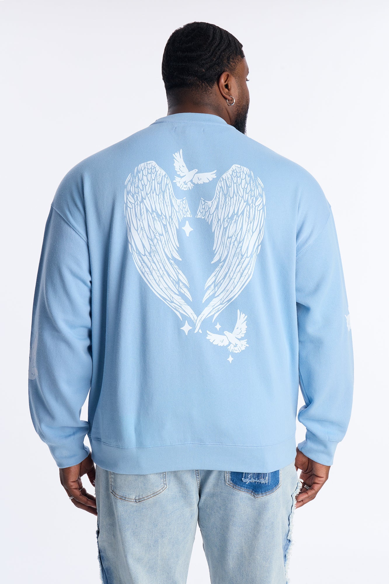 Heaven Sent Crew Neck Sweatshirt - Blue