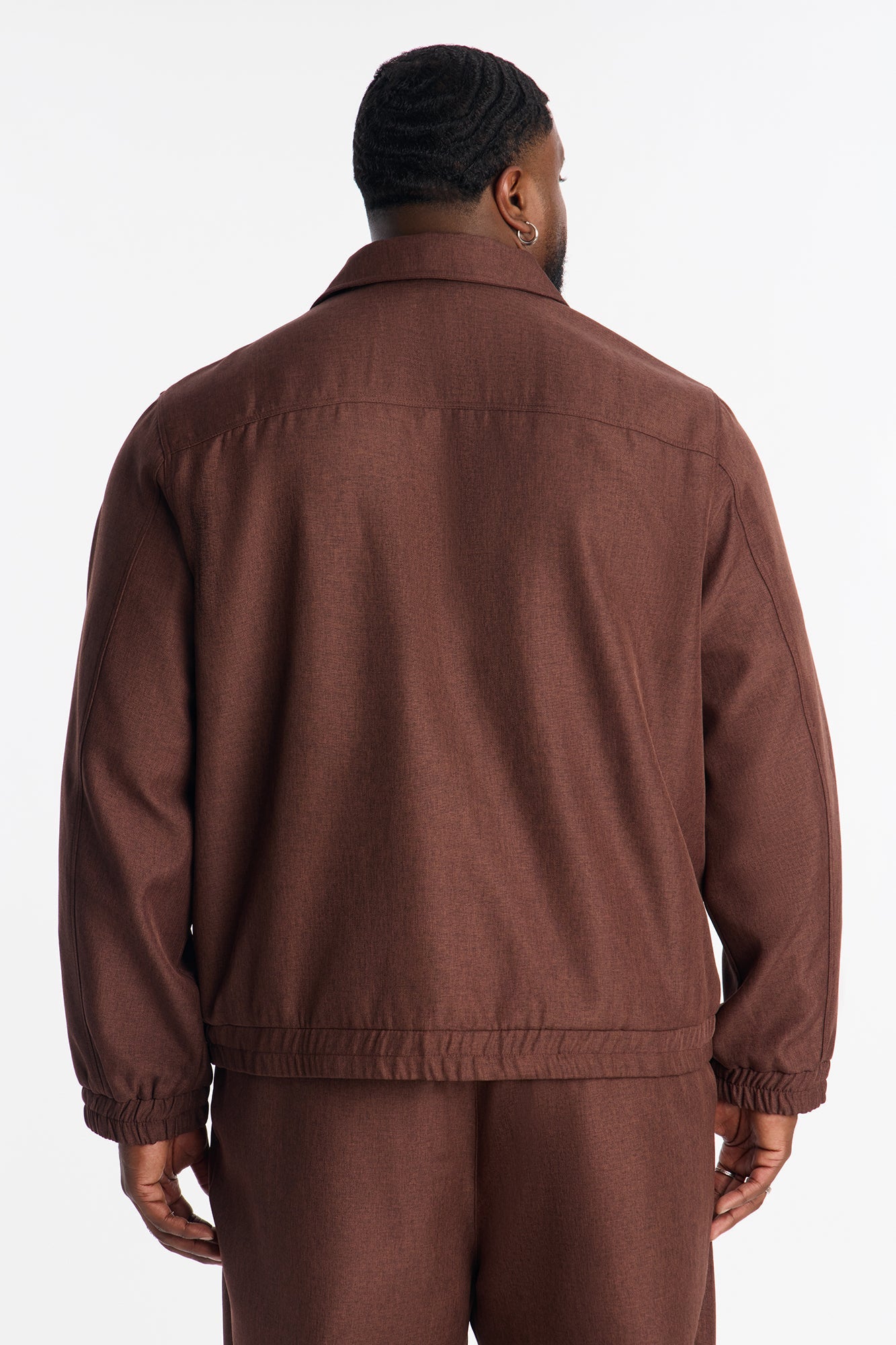 Relaxed Zip Tone Jacket - Brown