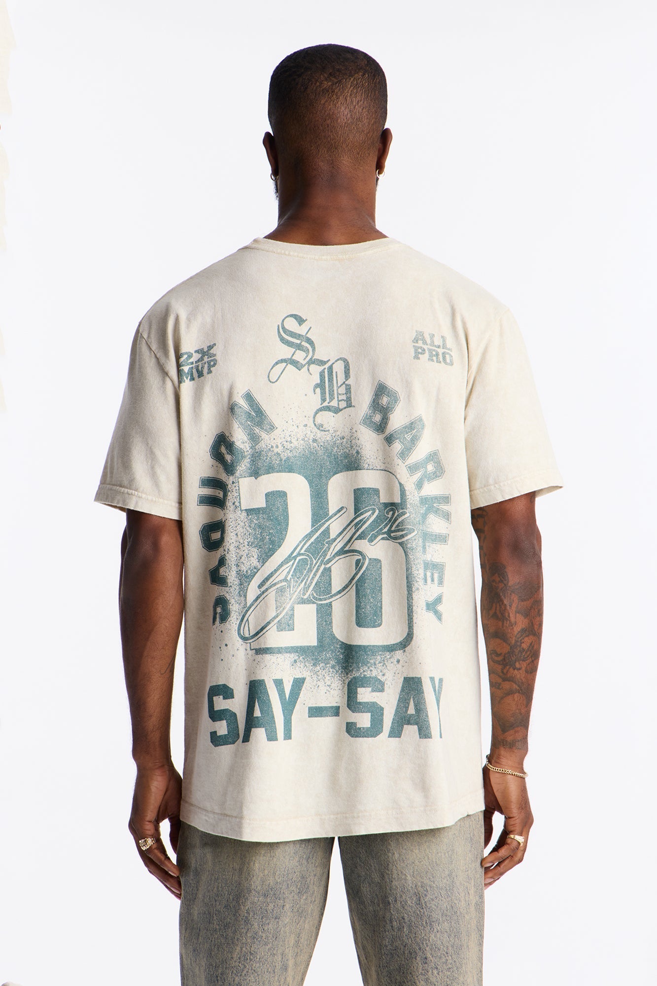 Saquan Barkley Bobble Head Short Sleeve Tee - Sand