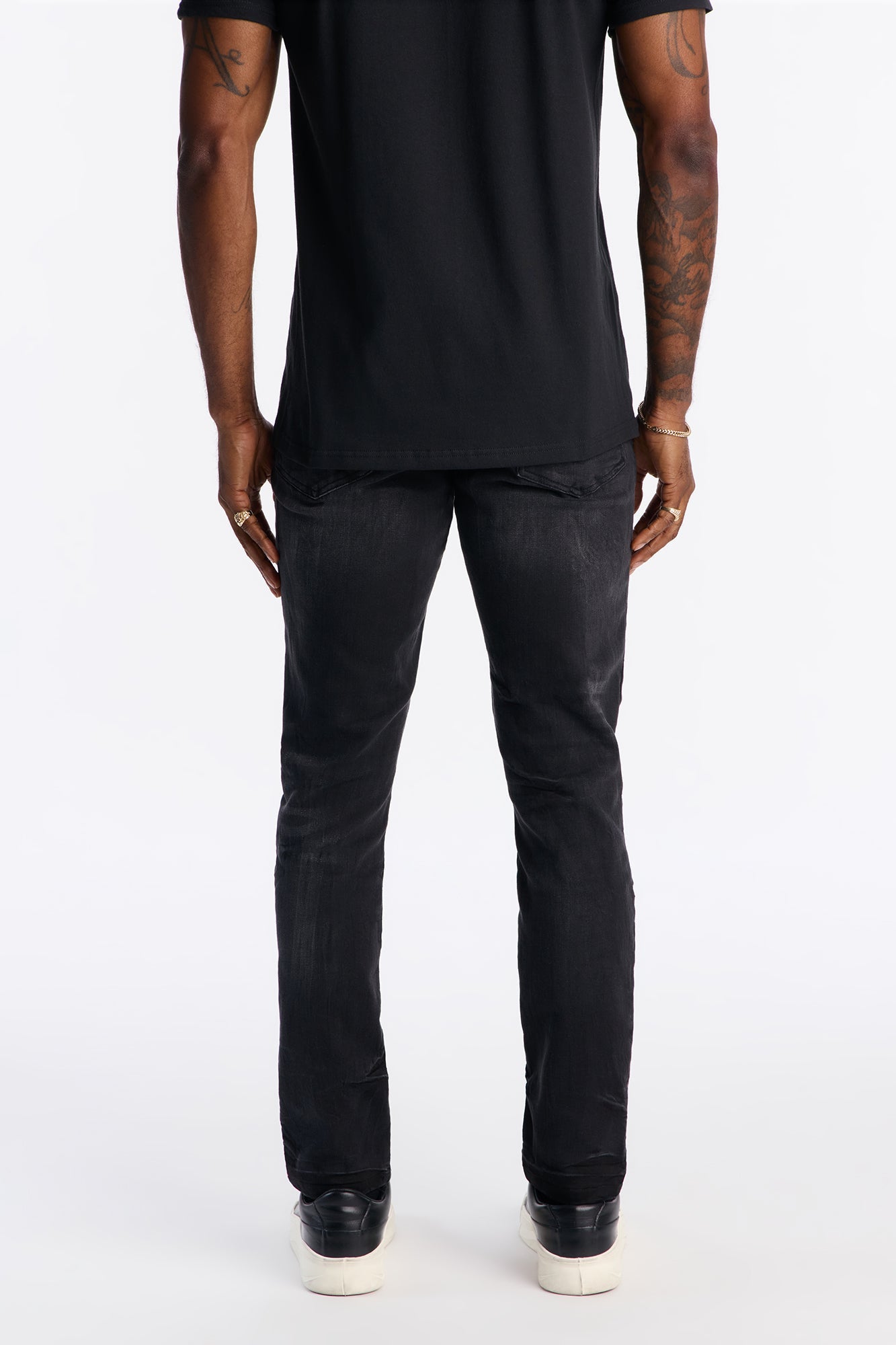 Skinny Distressed Garage Jeans - Black Wash