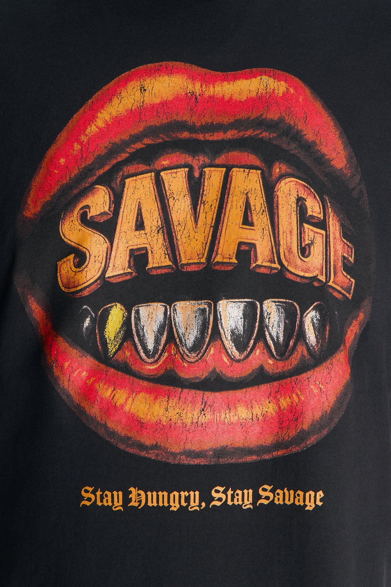 Stay Hungry Stay Savage Short Sleeve Tee - Black