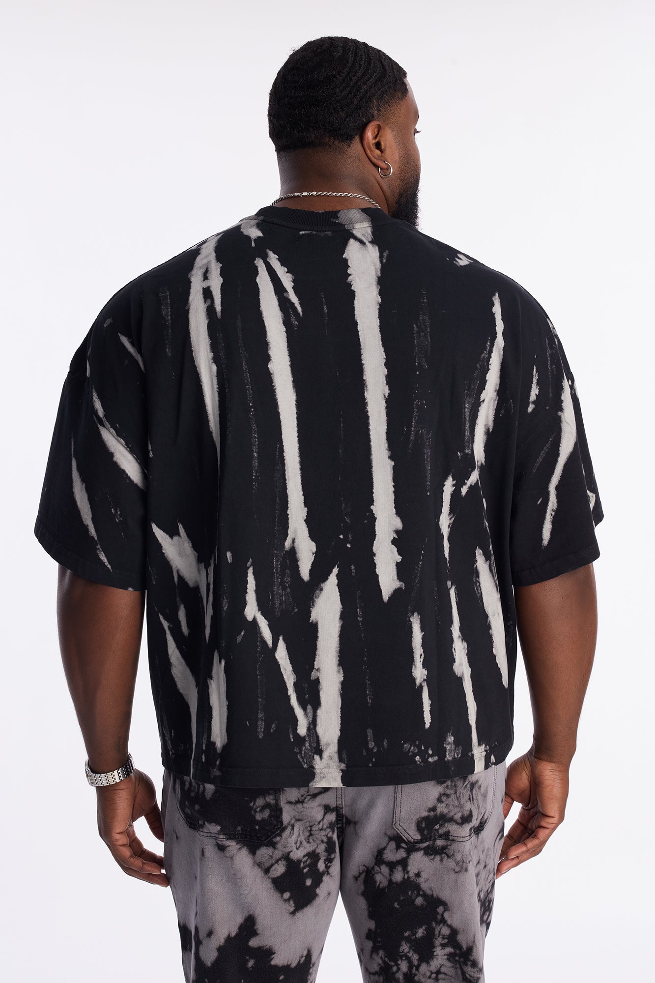 Boxy Brushstroke Tee - Black