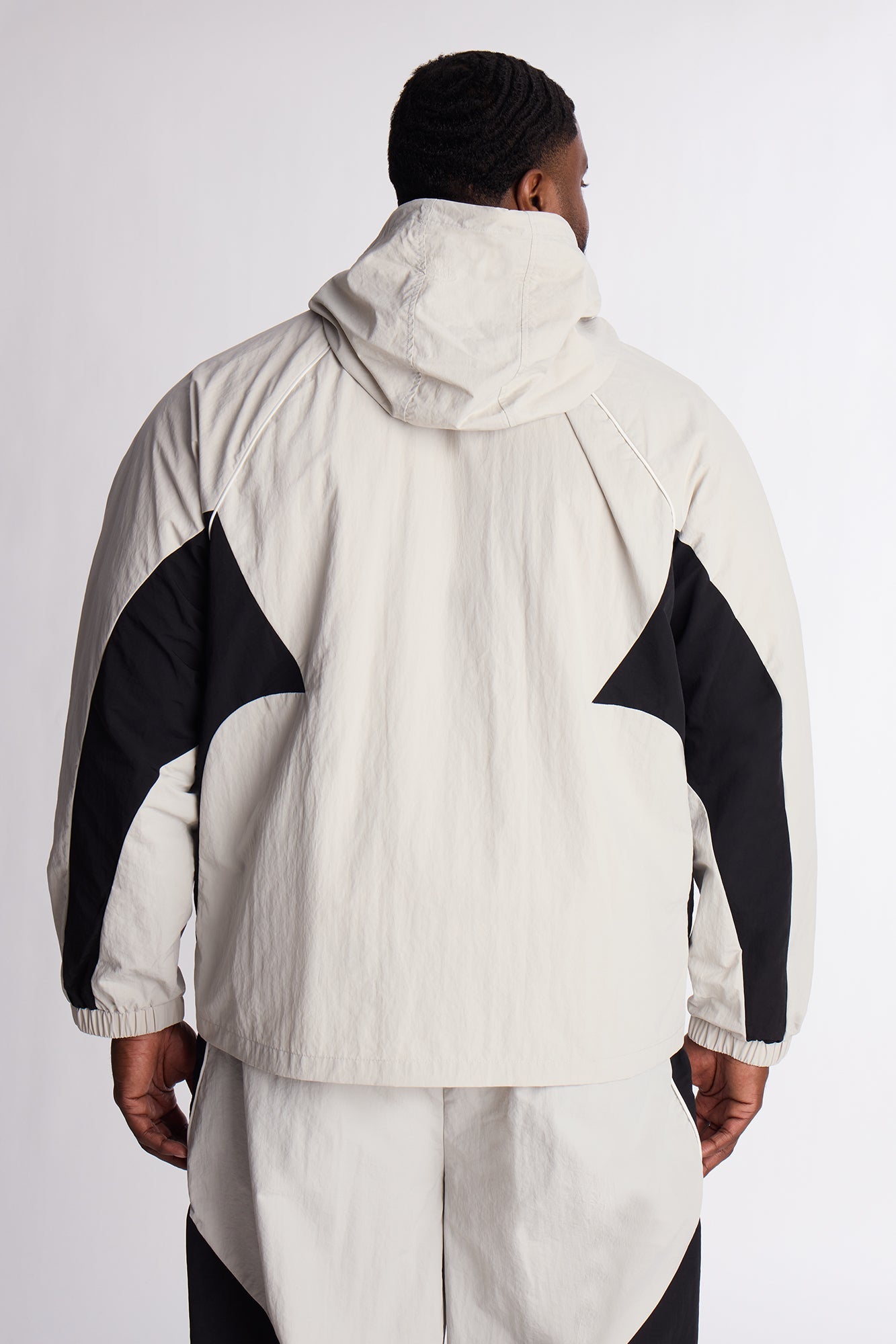 Relaxed Aura Coded Hooded Track Jacket - Silver