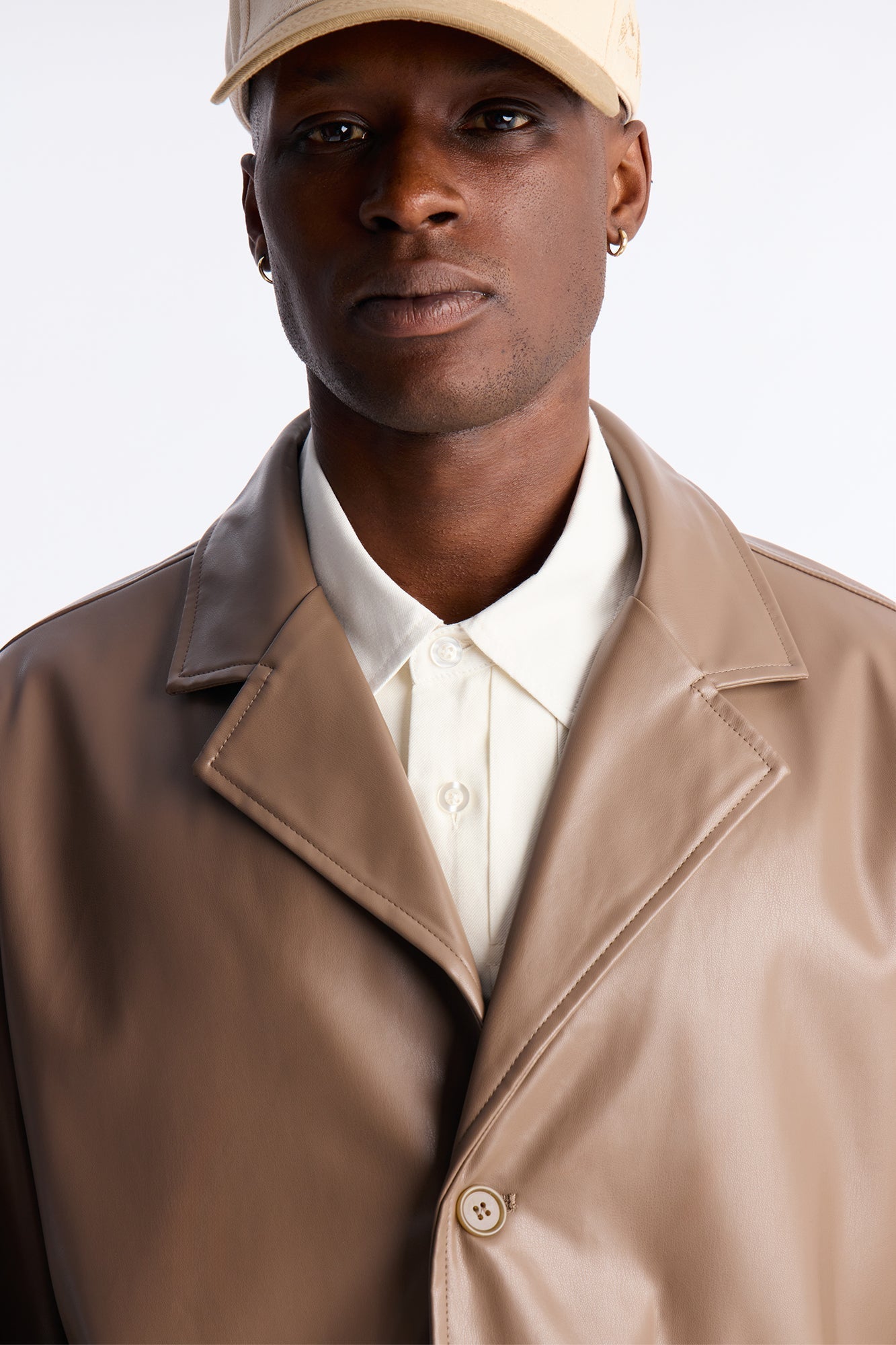 The Maverick Faux Leather Jacket - Taupe