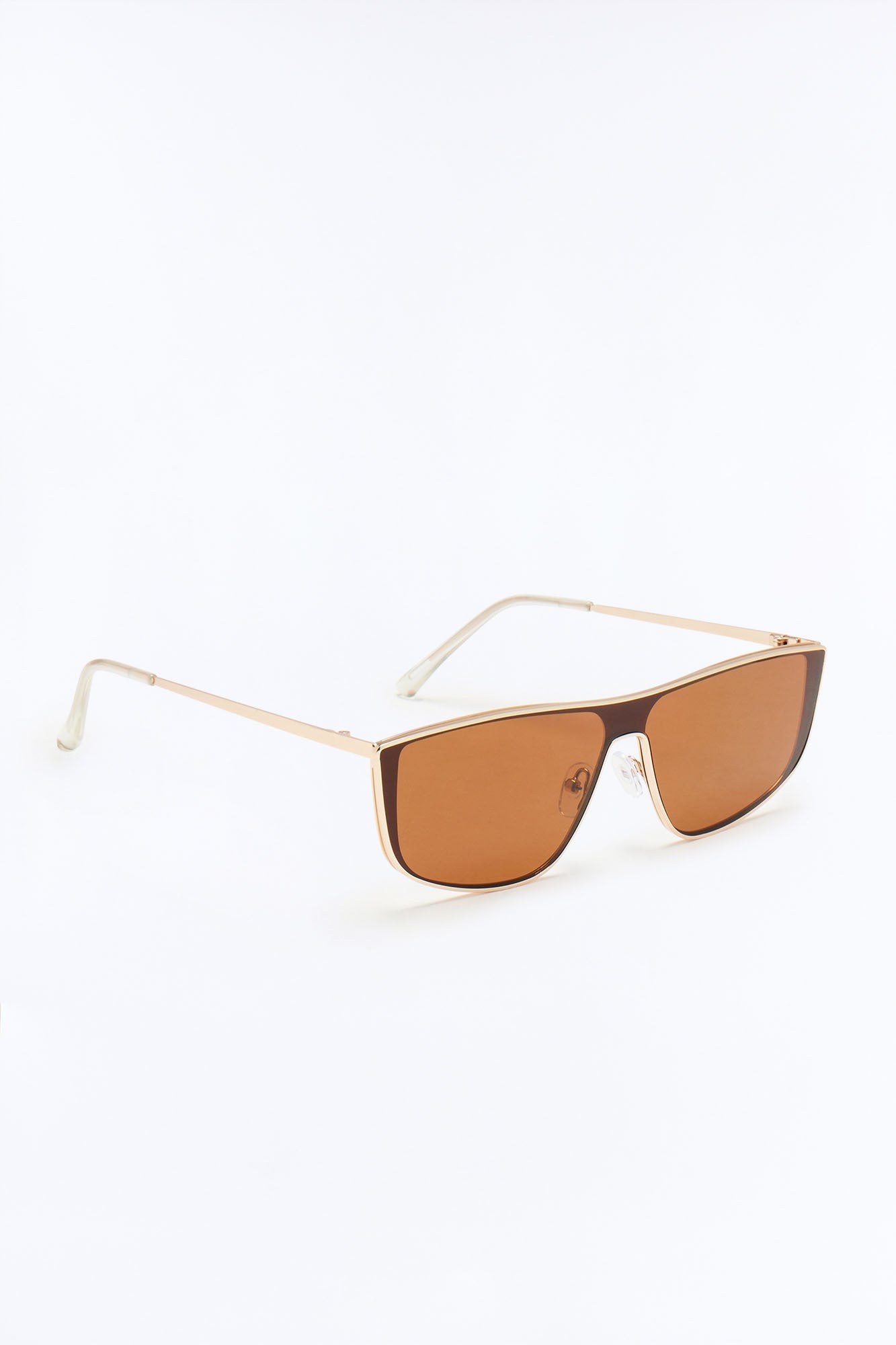 High End Rectangle Metal Sunglasses - Gold