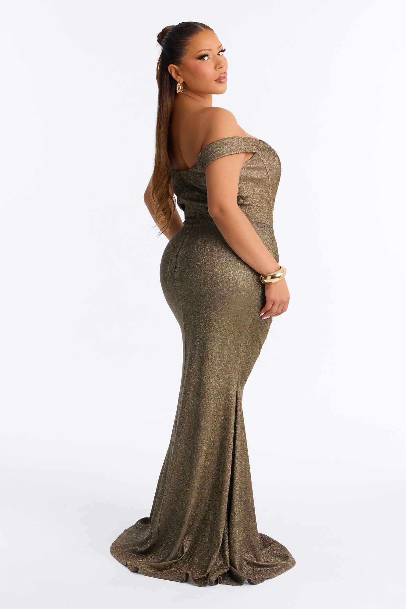 Maya Shimmer Gown - Bronze