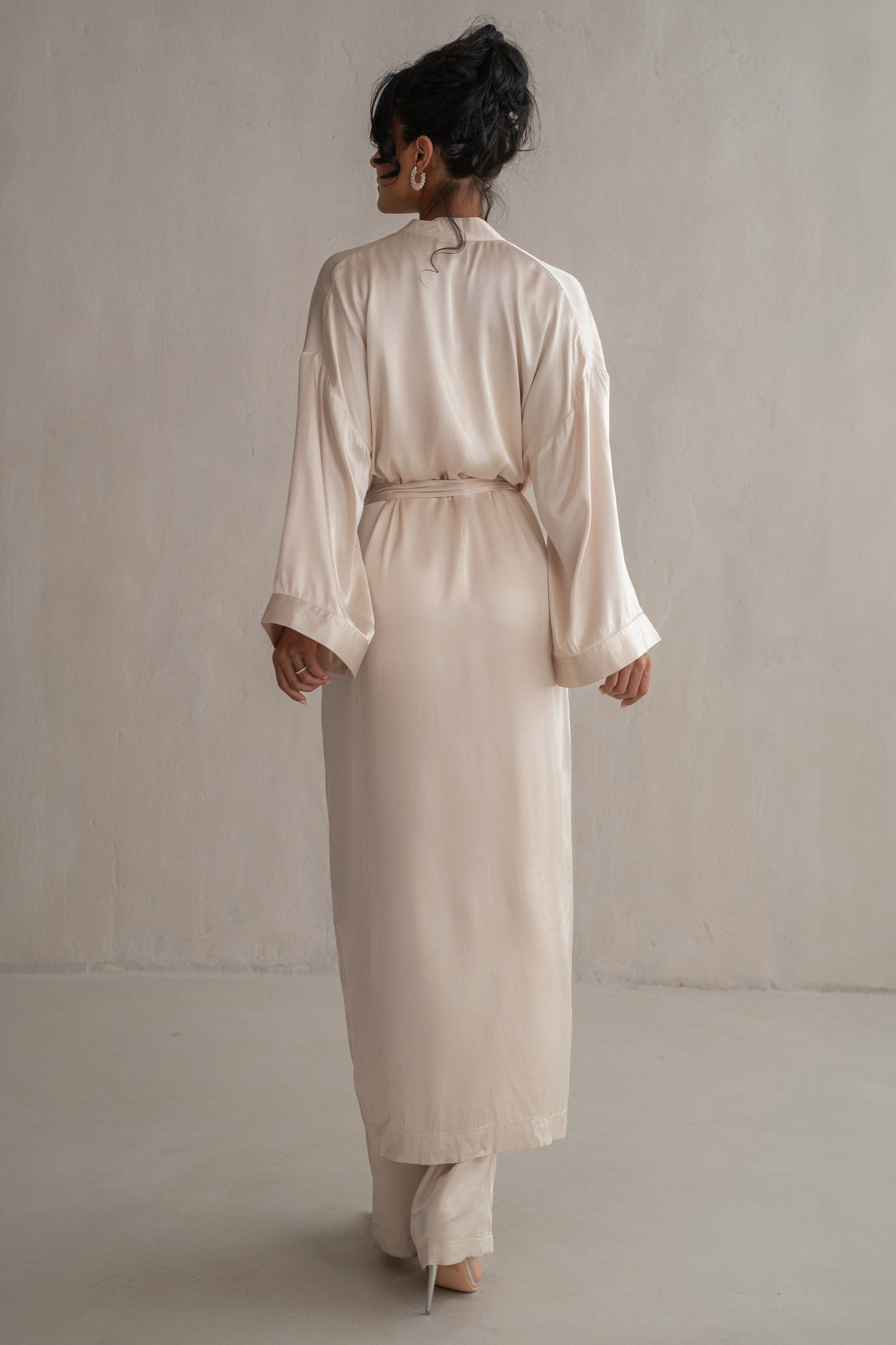 Champagne Forever And Always Satin Robe JLUXLABEL