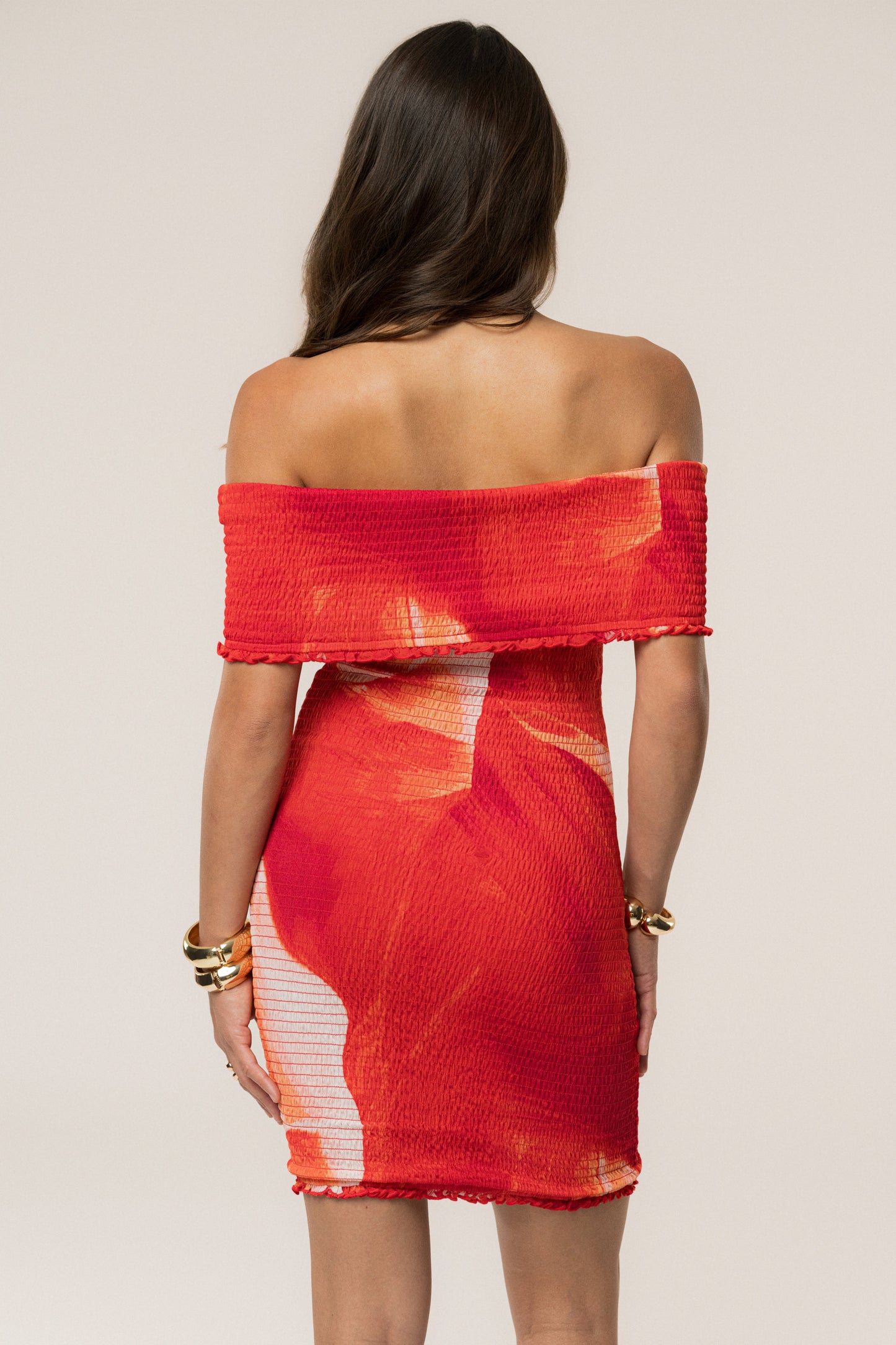 Sunset Red Garden Bliss Mini Dress JLUXLABEL