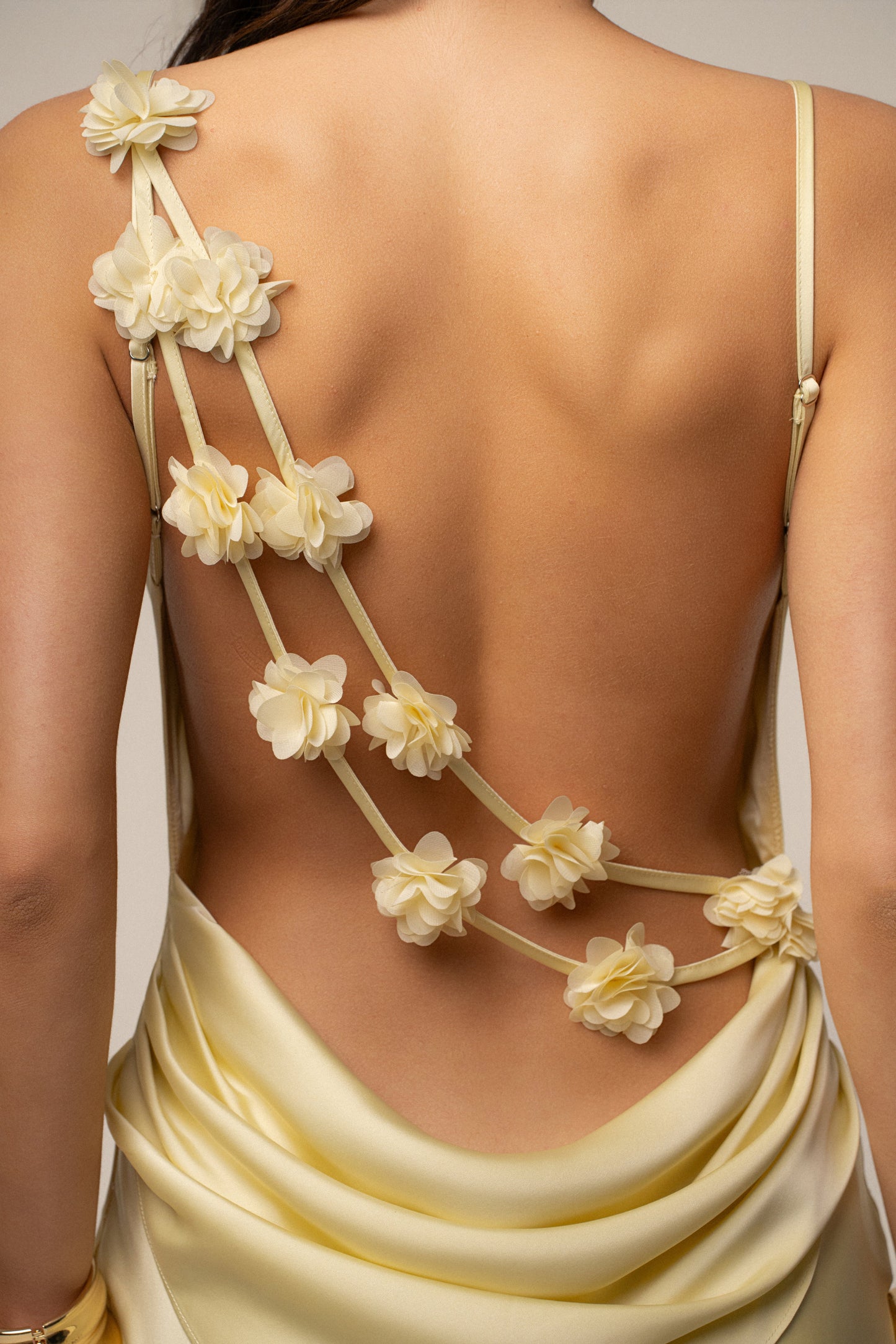 PRE-ORDER Yellow Down The Aisle Satin Gown NEWFASHIONEDGE