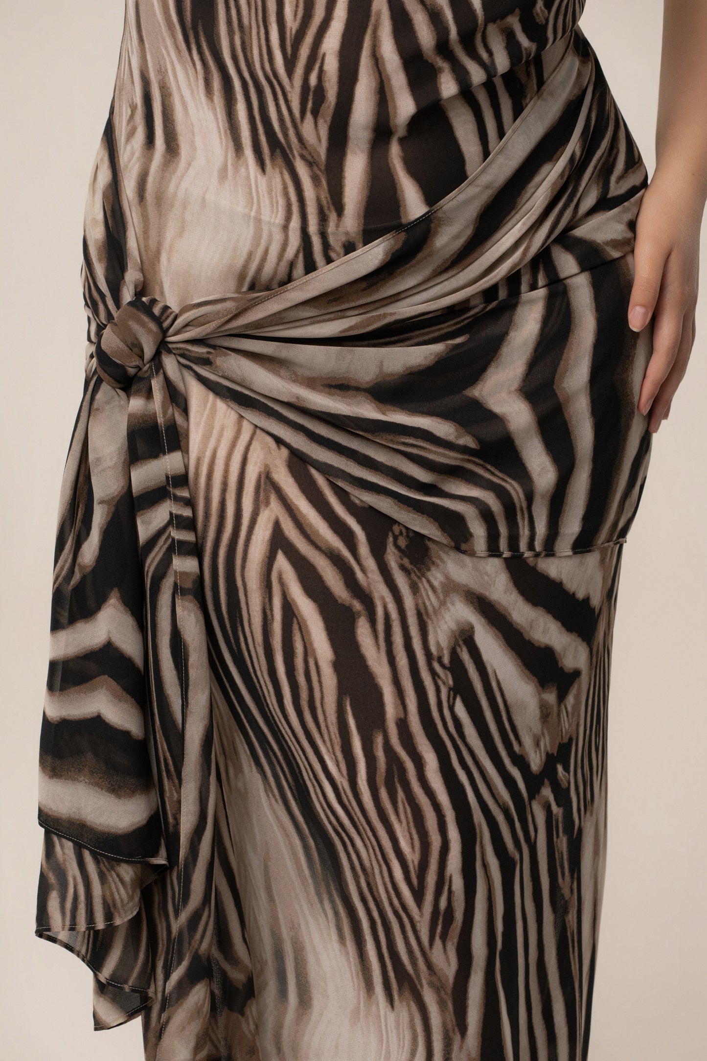 Brown Zebra Print Infinite Journey Maxi Dress JLUXLABEL