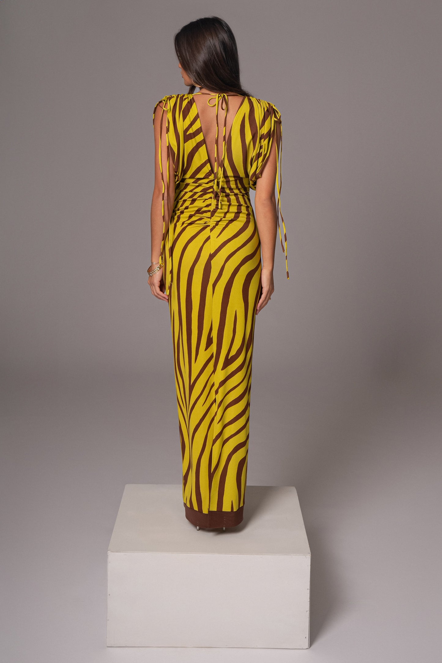 Lime Print Occasion Print Maxi Dress JLUXLABEL