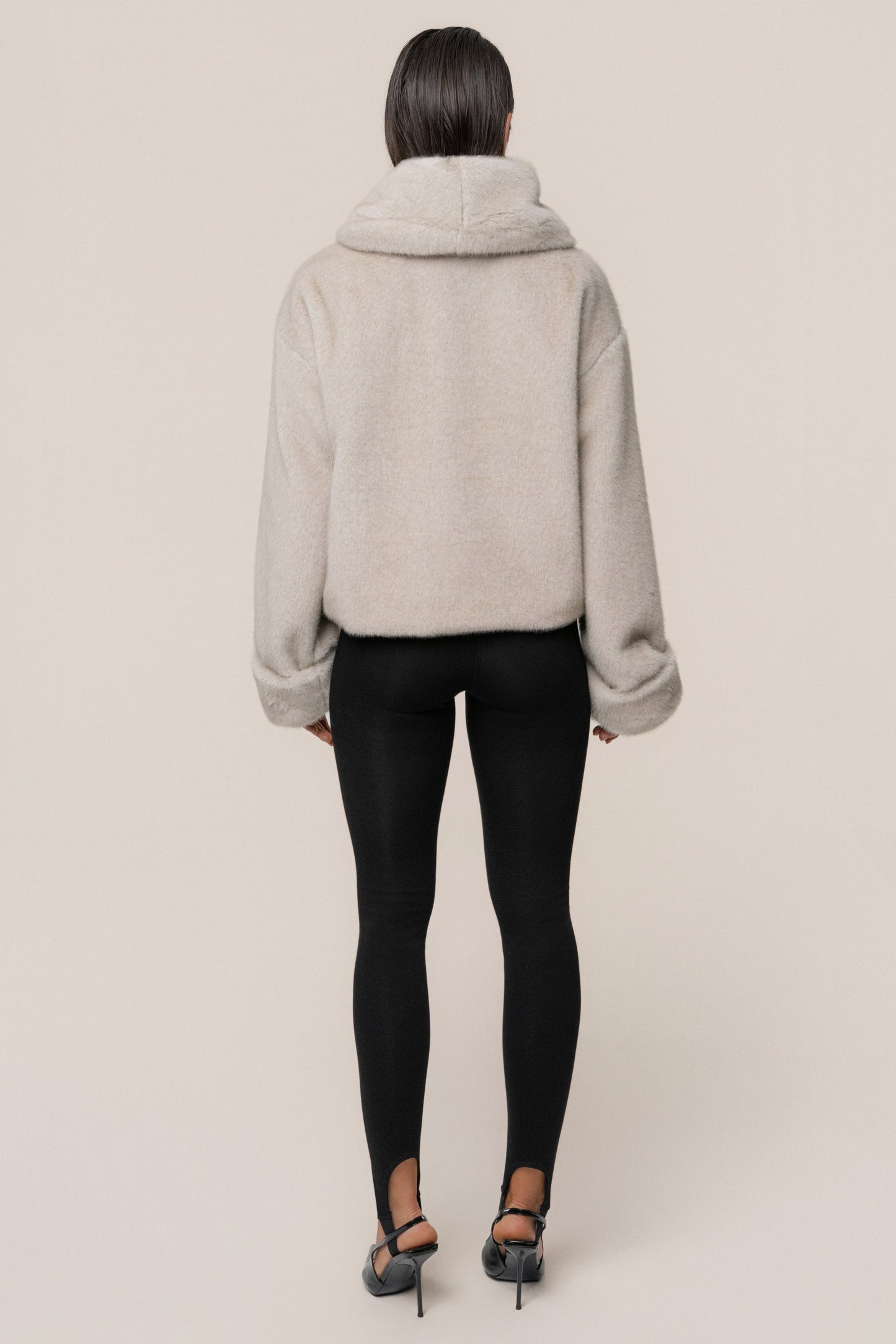 Stone Polished Faux Fur Pullover JLUXLABEL