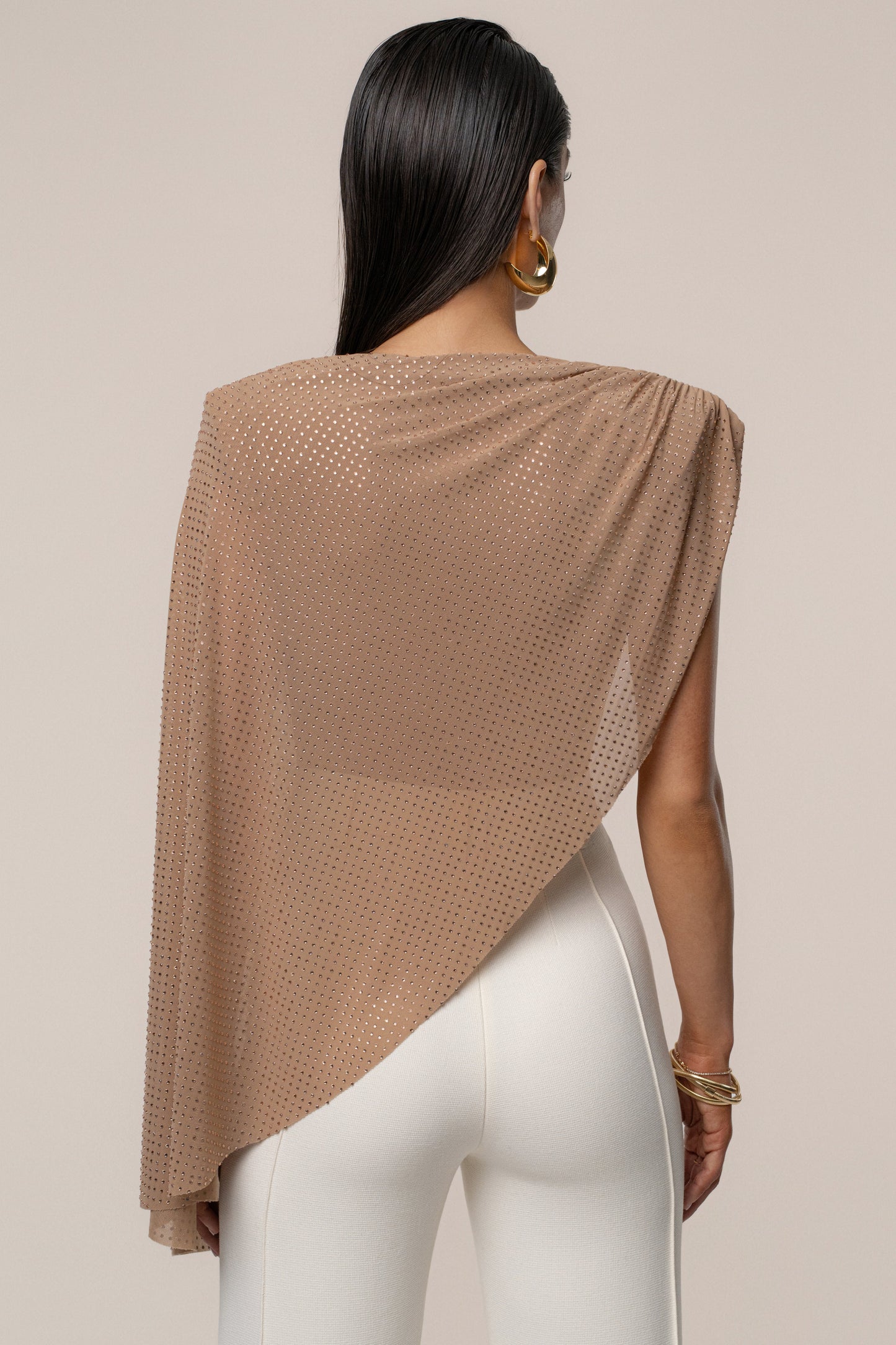 Pecan Draped Dreams Hot Fix Top JLUXLABEL