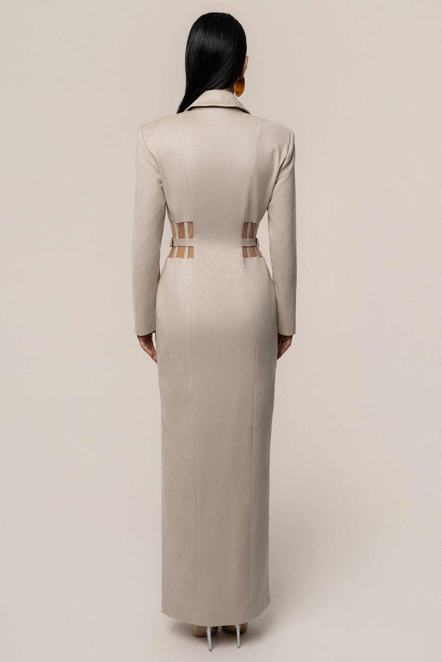 Stone Toffee Haze Suede Dress JLUXLABEL