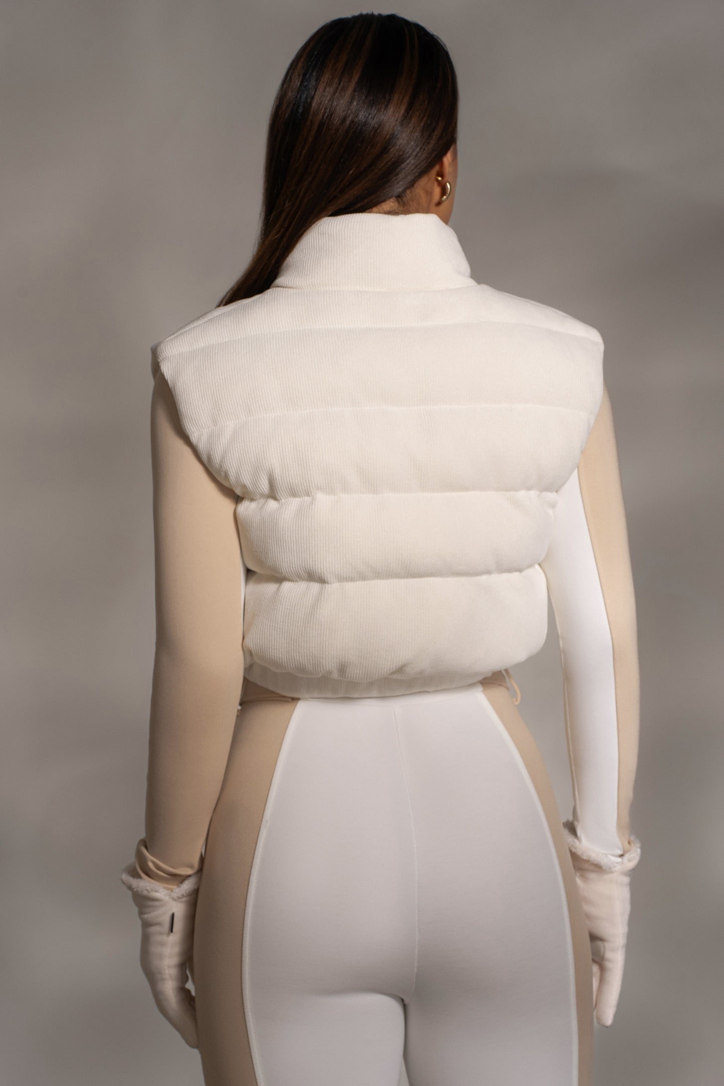 Buttercream Delma Ribbed Puffer Vest JLUXLABEL