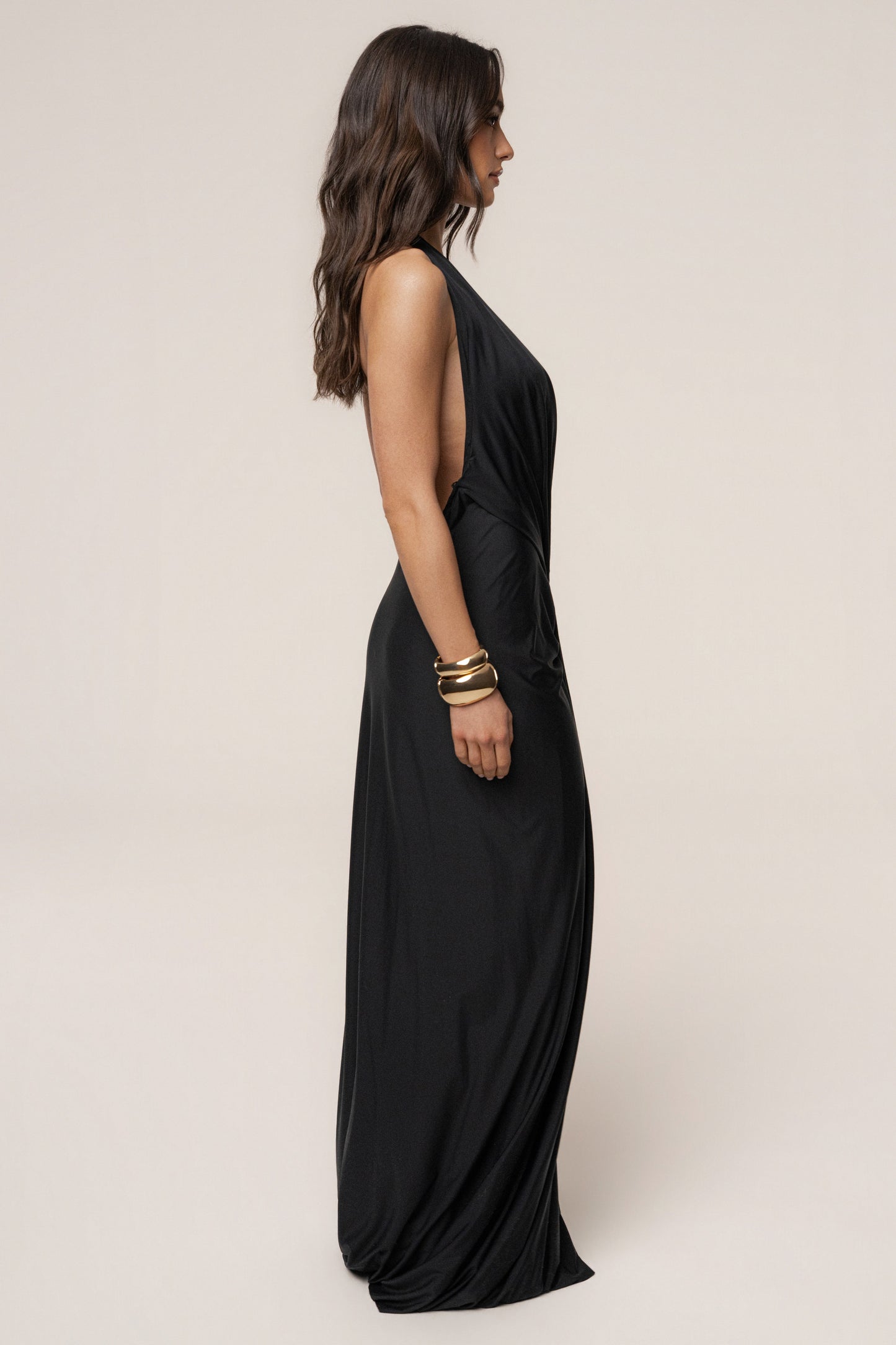 Black Ibiza Halter Maxi Dress JLUXLABEL