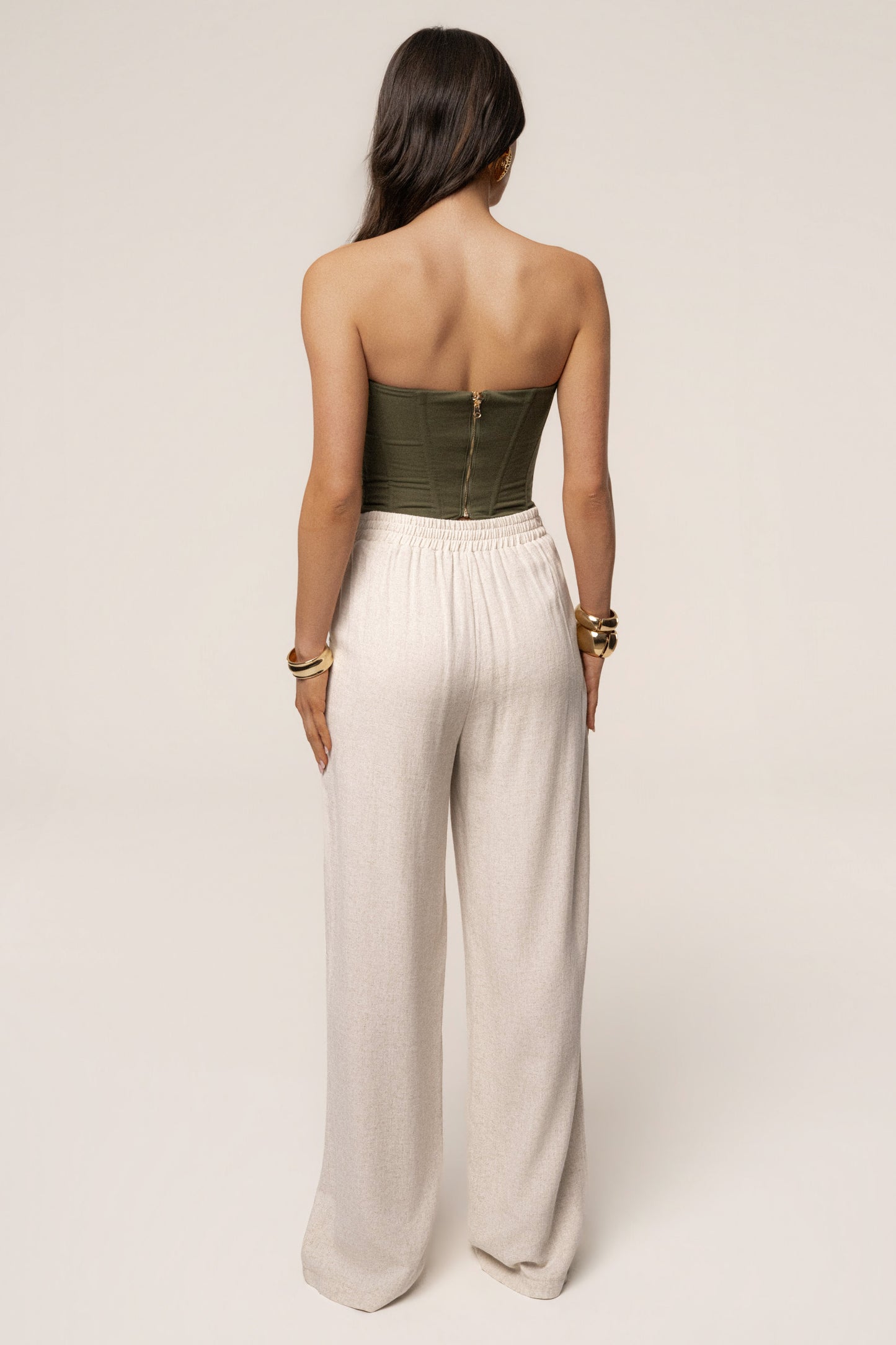Olive Fenix Reversible Linen Corset JLUXLABEL