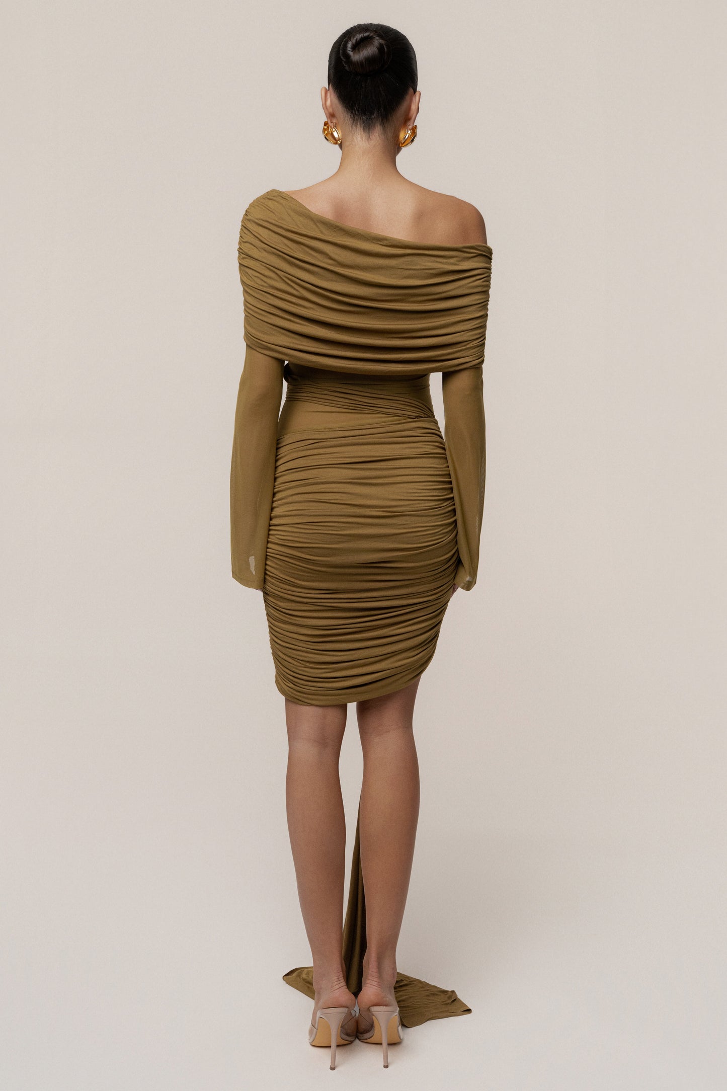 Lime After Hours Drape Dress JLUXLABEL