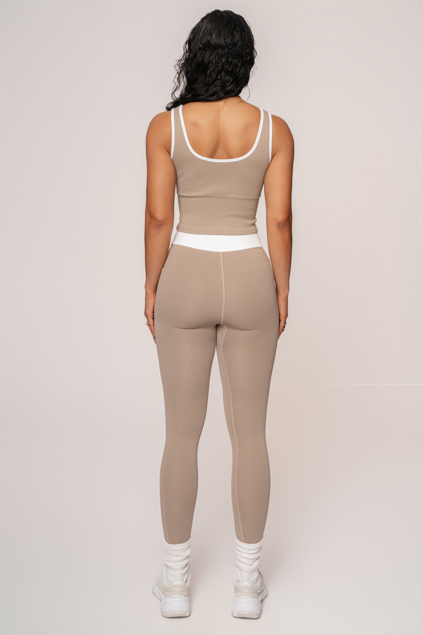 Beige/White Limitless Performance Top JLUXLABEL
