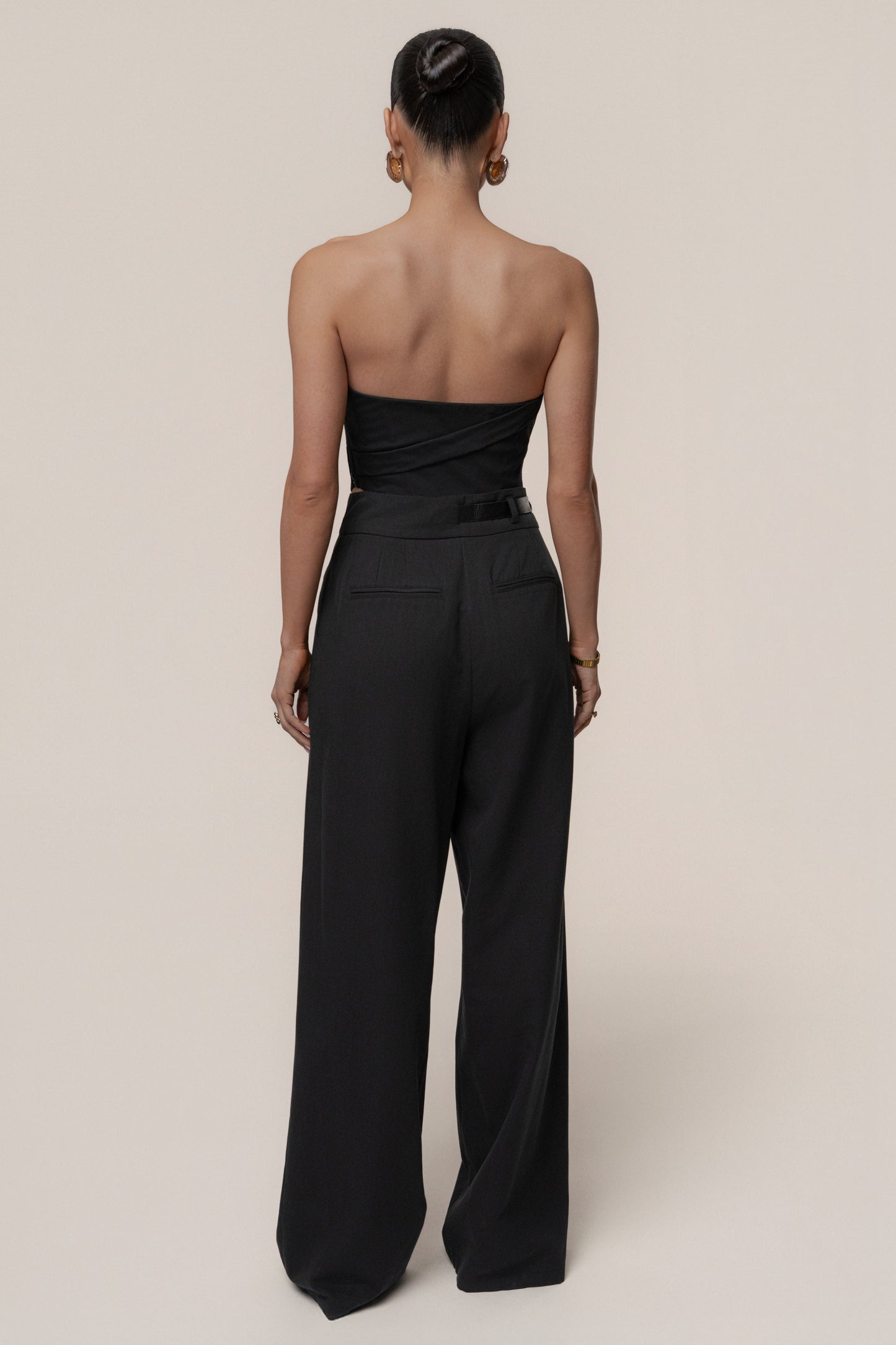 Black Everywhere Belted Trousers JLUXLABEL