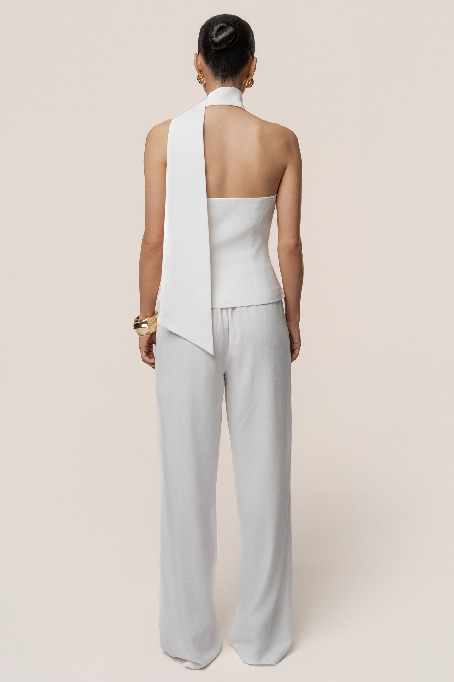 PRE-ORDER Ivory Asymmetric Scarf Top