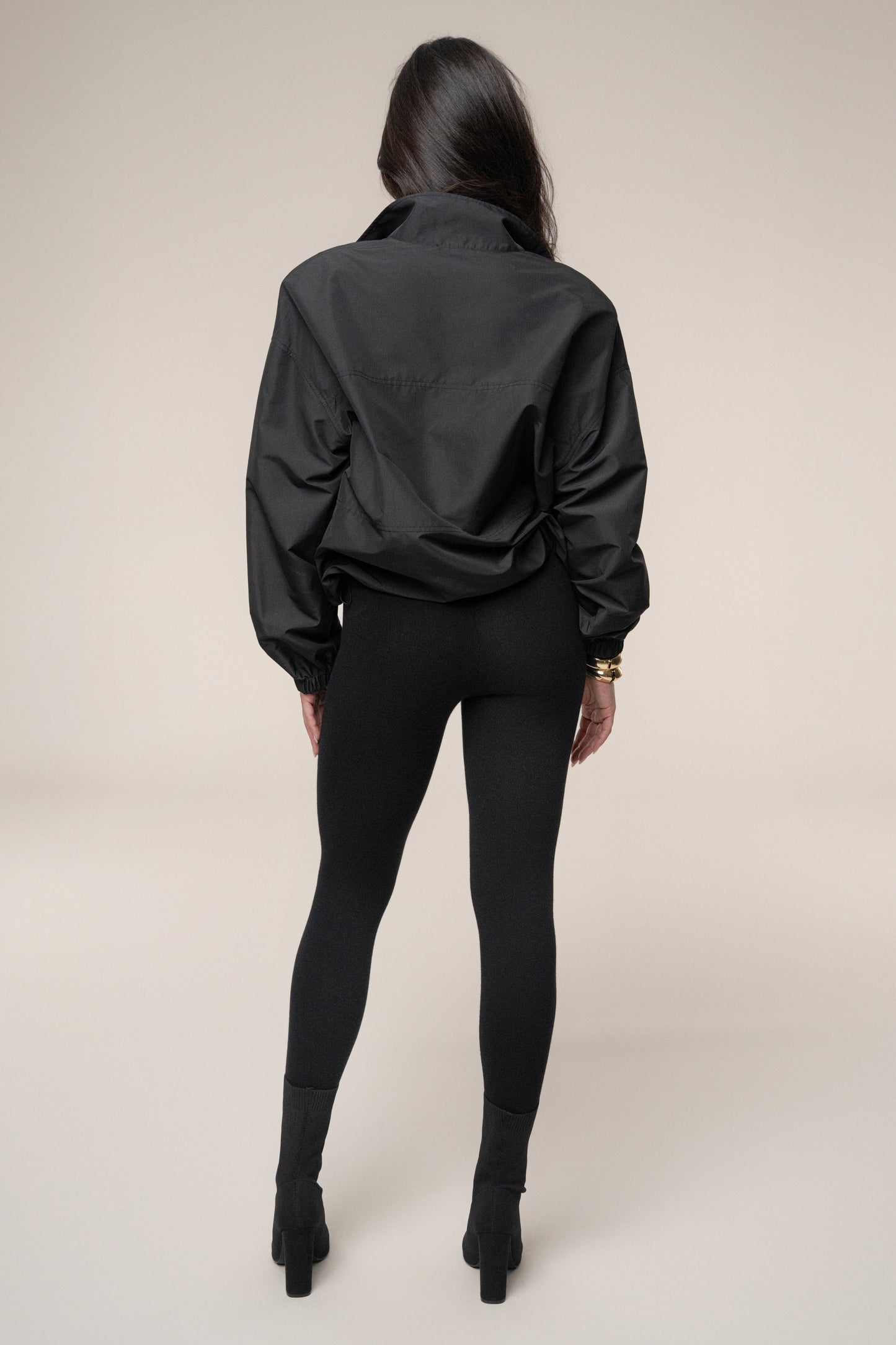 Black Oversized Funnel Jacket JLUXLABEL