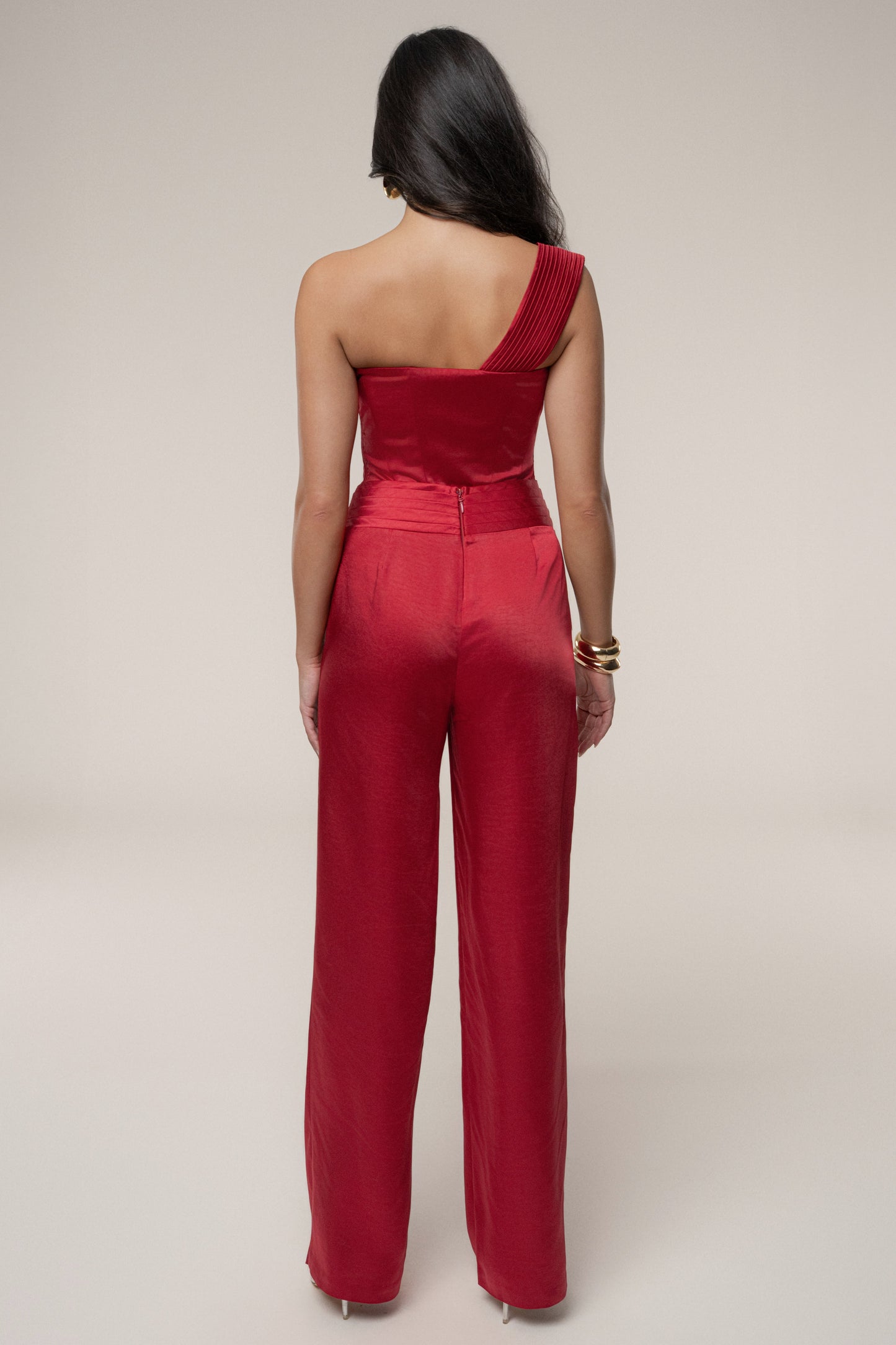 Red True Affection Satin Trouser JLUXLABEL