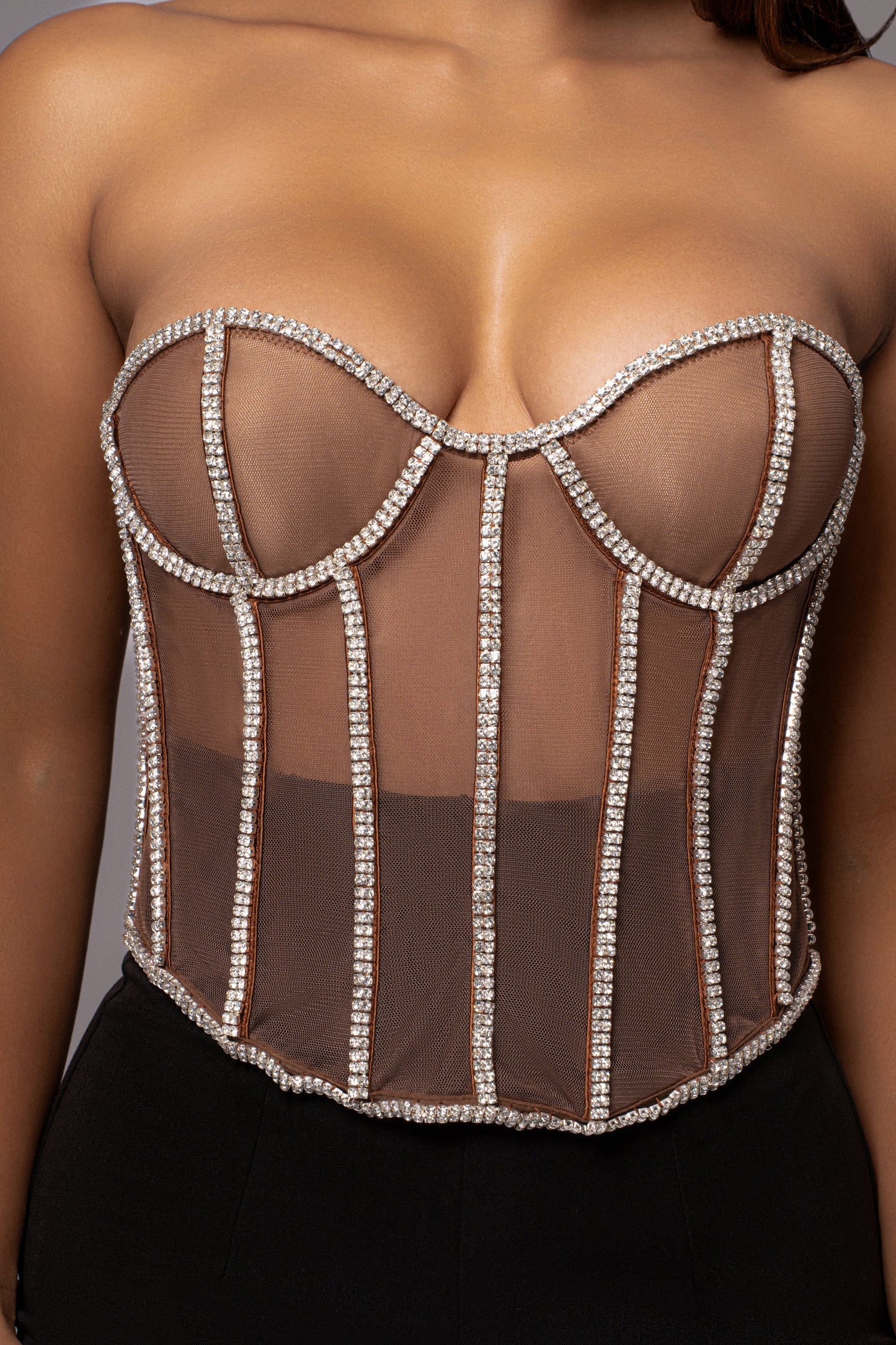 Dark Limited Edition Rhinestone Crystal Corset JLUXLABEL
