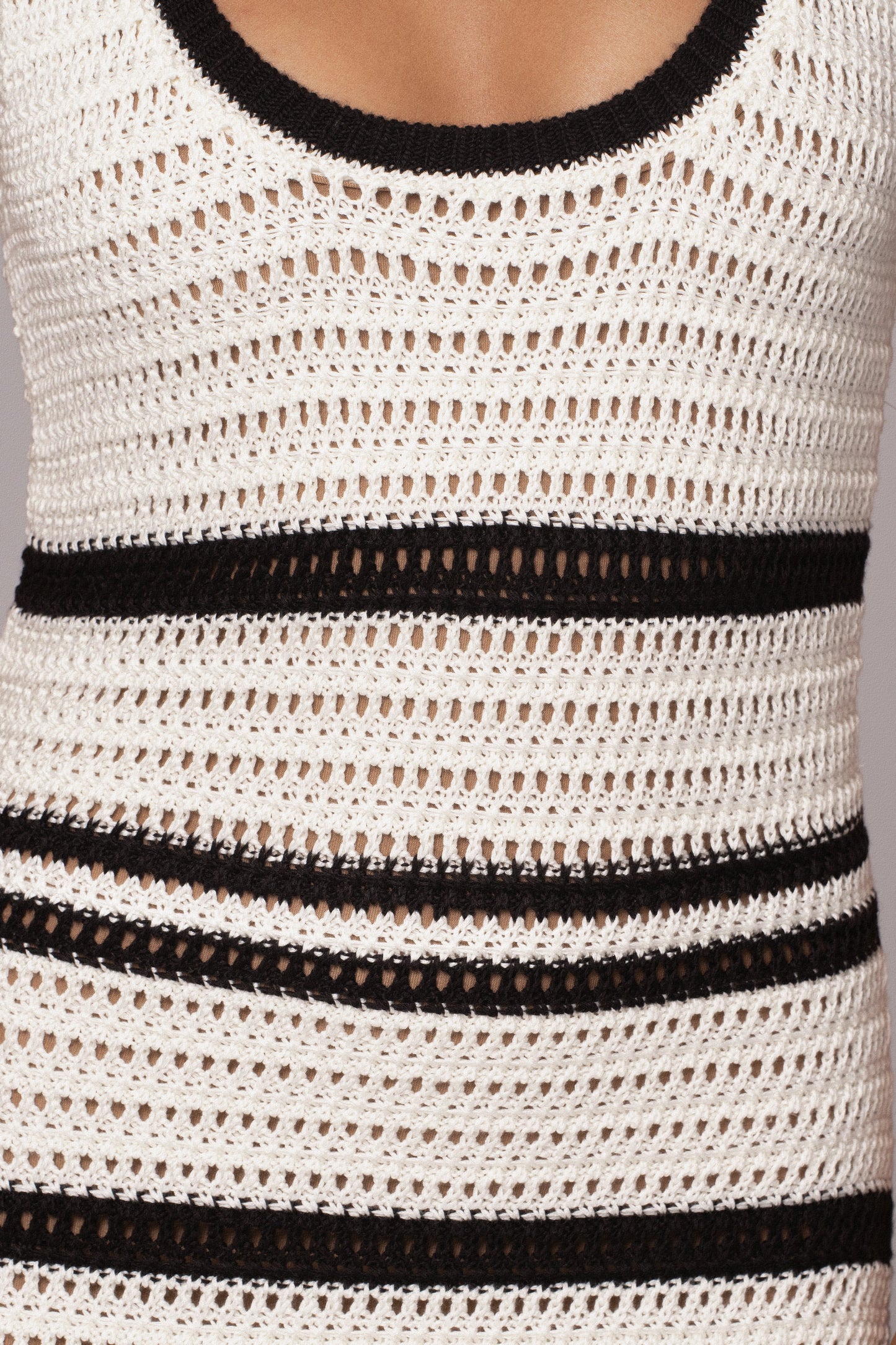 Ivory/Black Destiny Knit Maxi Dress JLUXLABEL