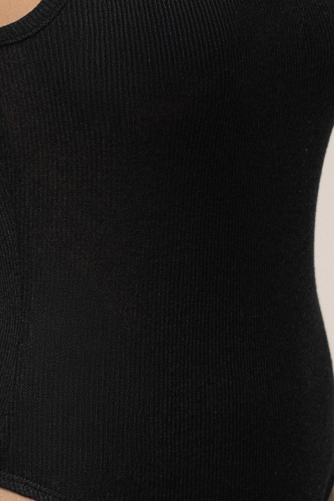 Black The Basis Knit Bodysuit JLUXLABEL