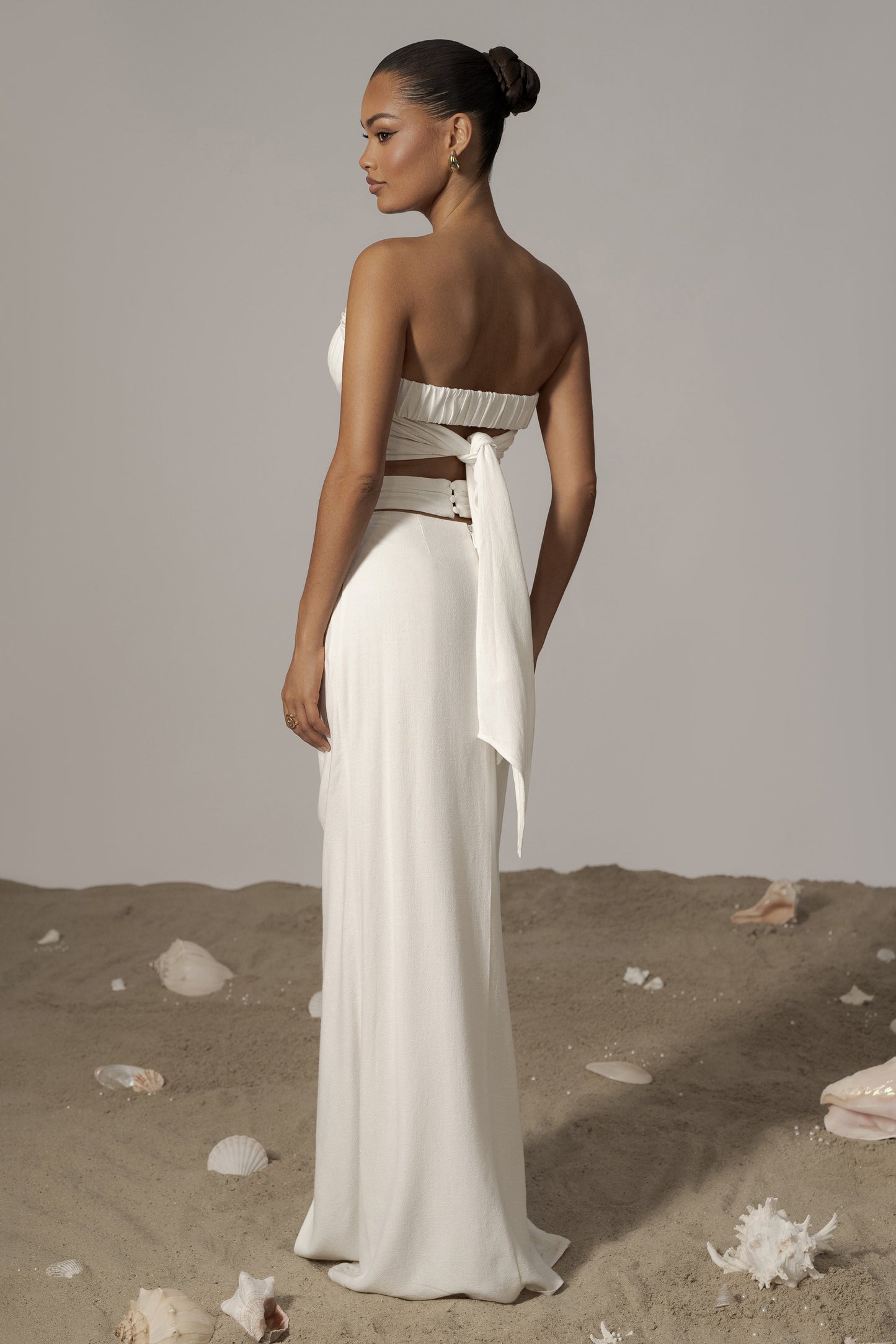Ivory Dreamland Linen Skirt JLUXLABEL