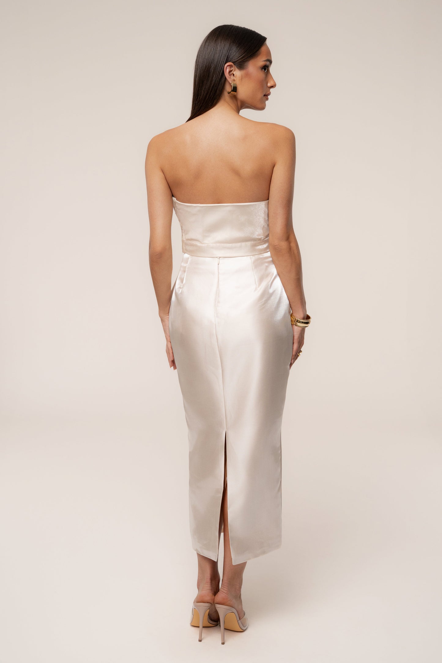 Champagne Gala Pleated Top JLUXLABEL