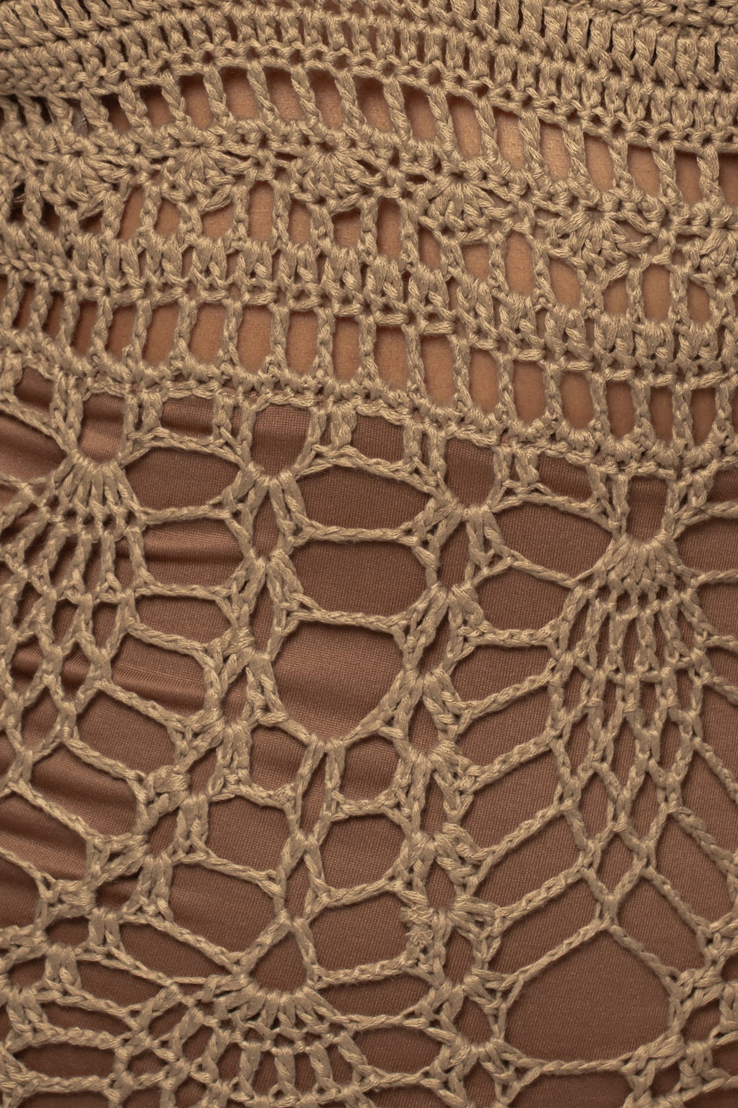 Mocha Great Escape Crochet Maxi Dress JLUXLABEL