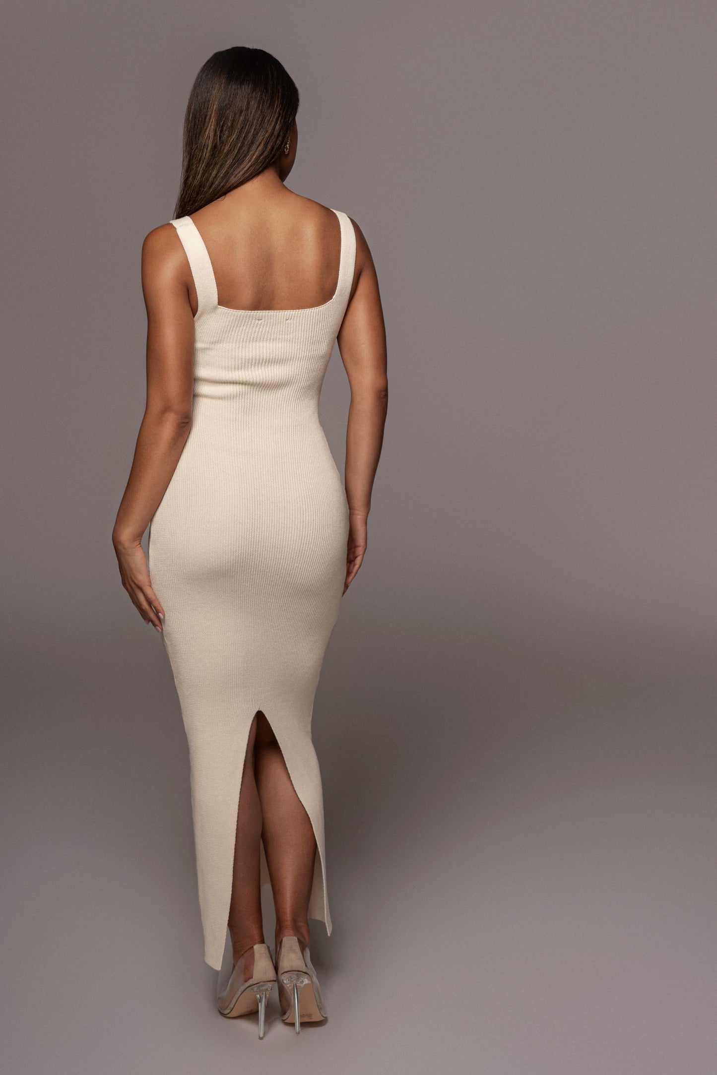Cream Siren Sweater Dress JLUXLABEL