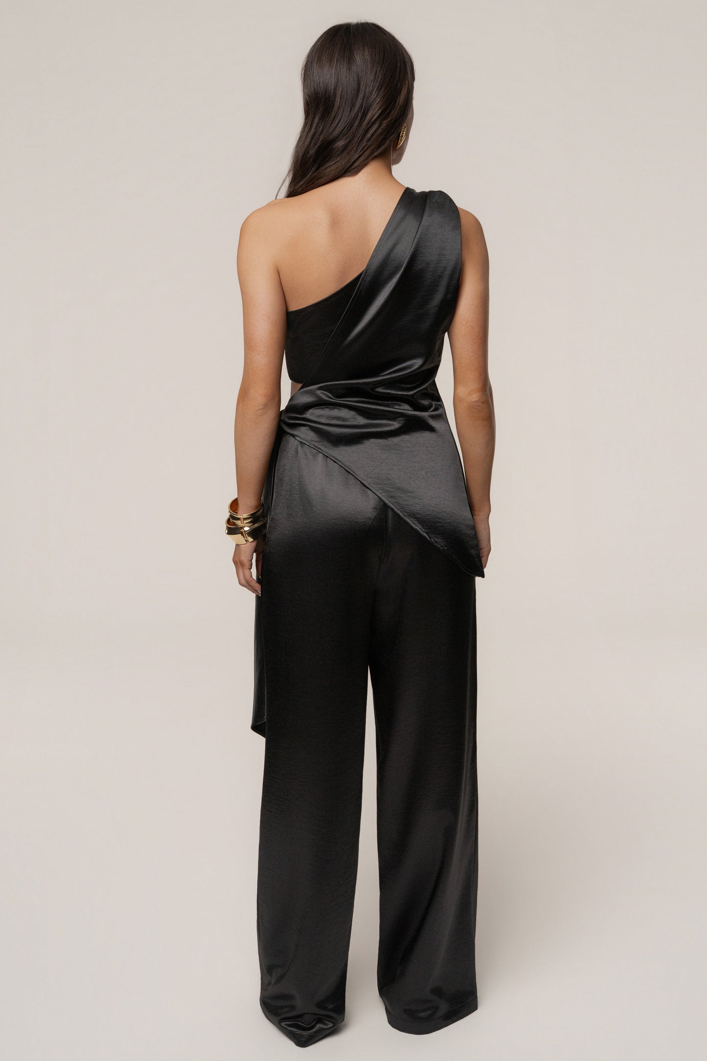 Black Palmera Satin Top JLUXLABEL