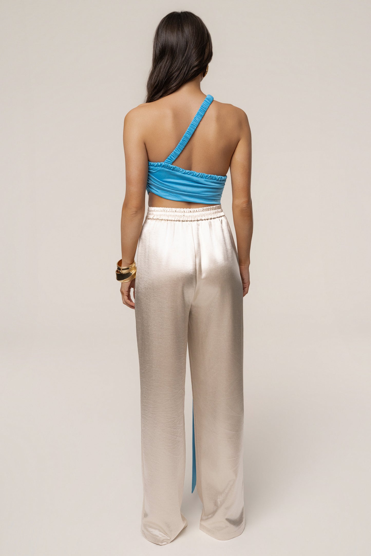 Blue Spotlight Draped Top JLUXLABEL