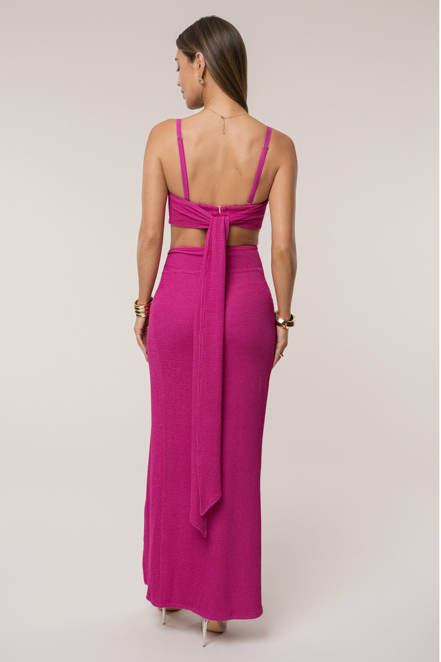 Fuchsia Deidra Draped Skirt Set NEWFASHIONEDGE