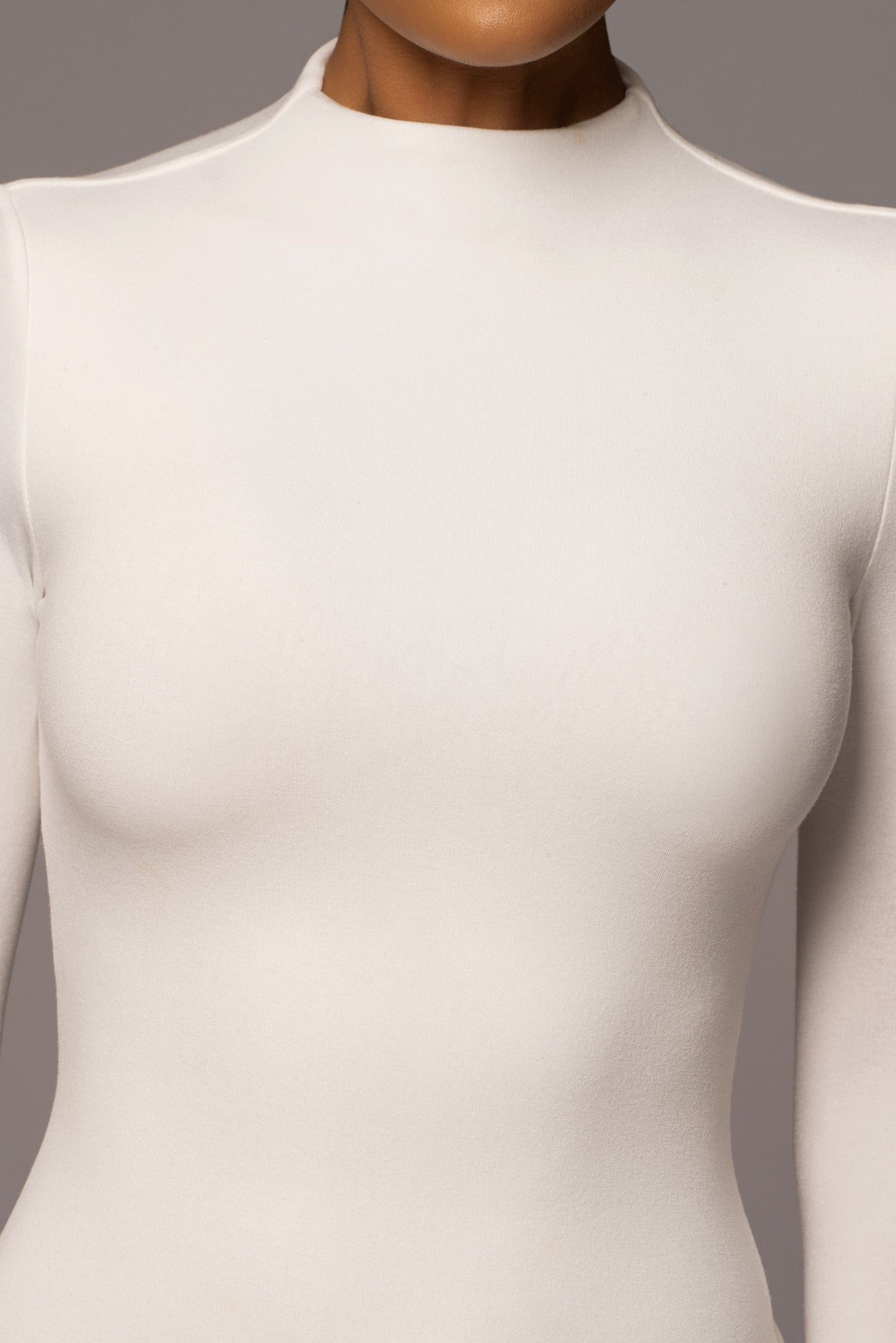 Ivory Shaye Mock Neck Dress JLUXLABEL