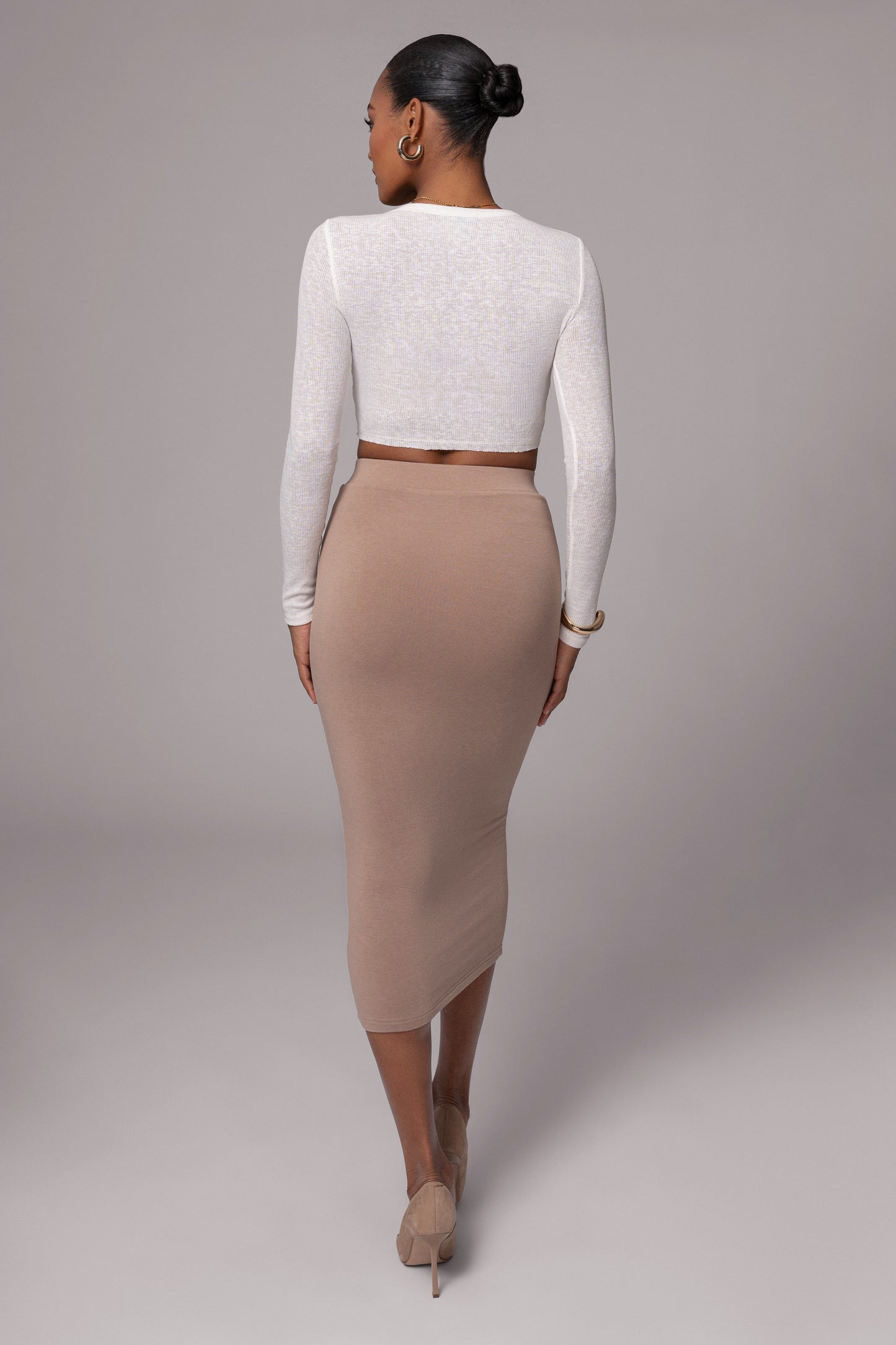 Ivory Just Enough Ribbed Crop Top JLUXLABEL