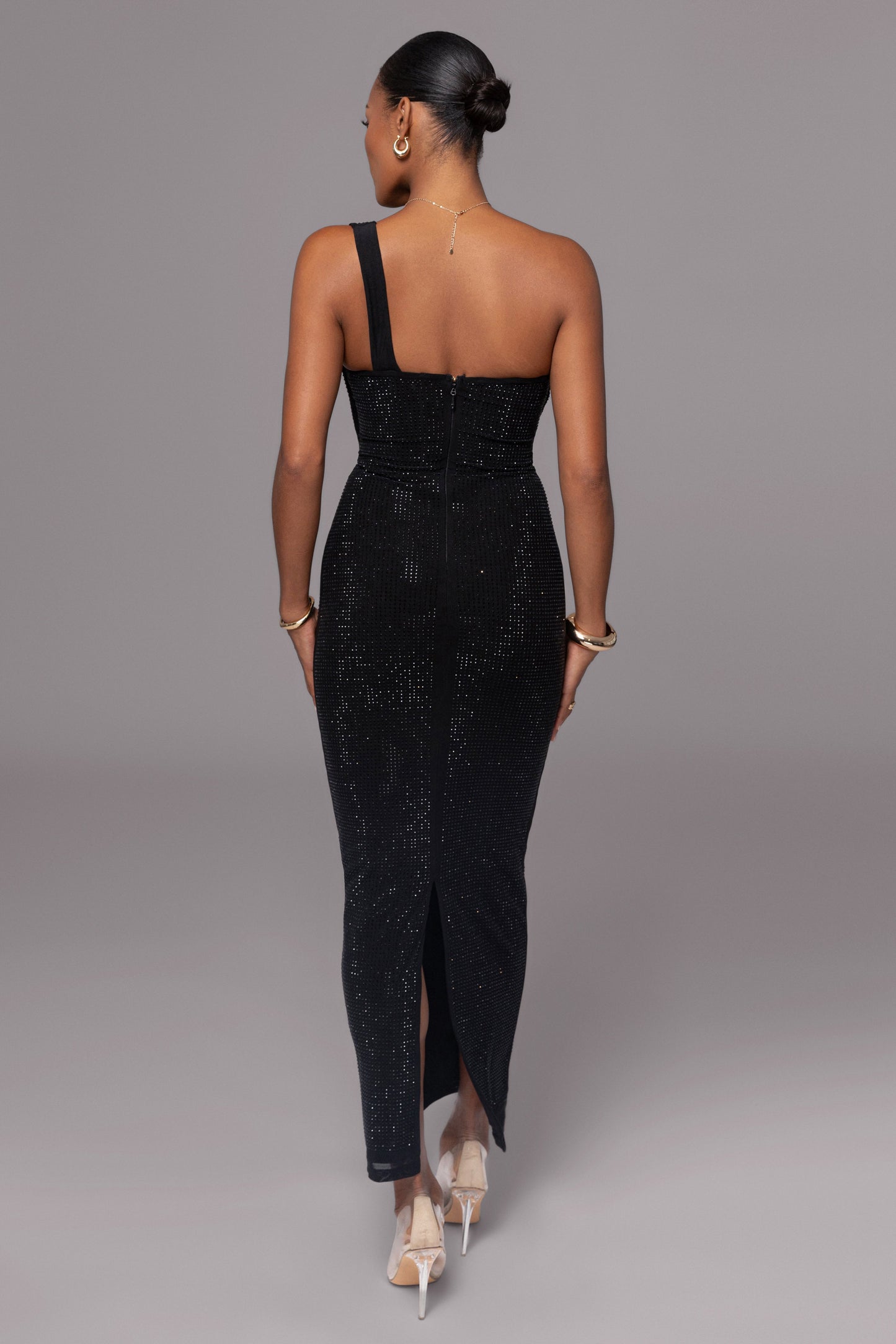 Black Hot Fix Krishna Maxi Dress JLUXLABEL