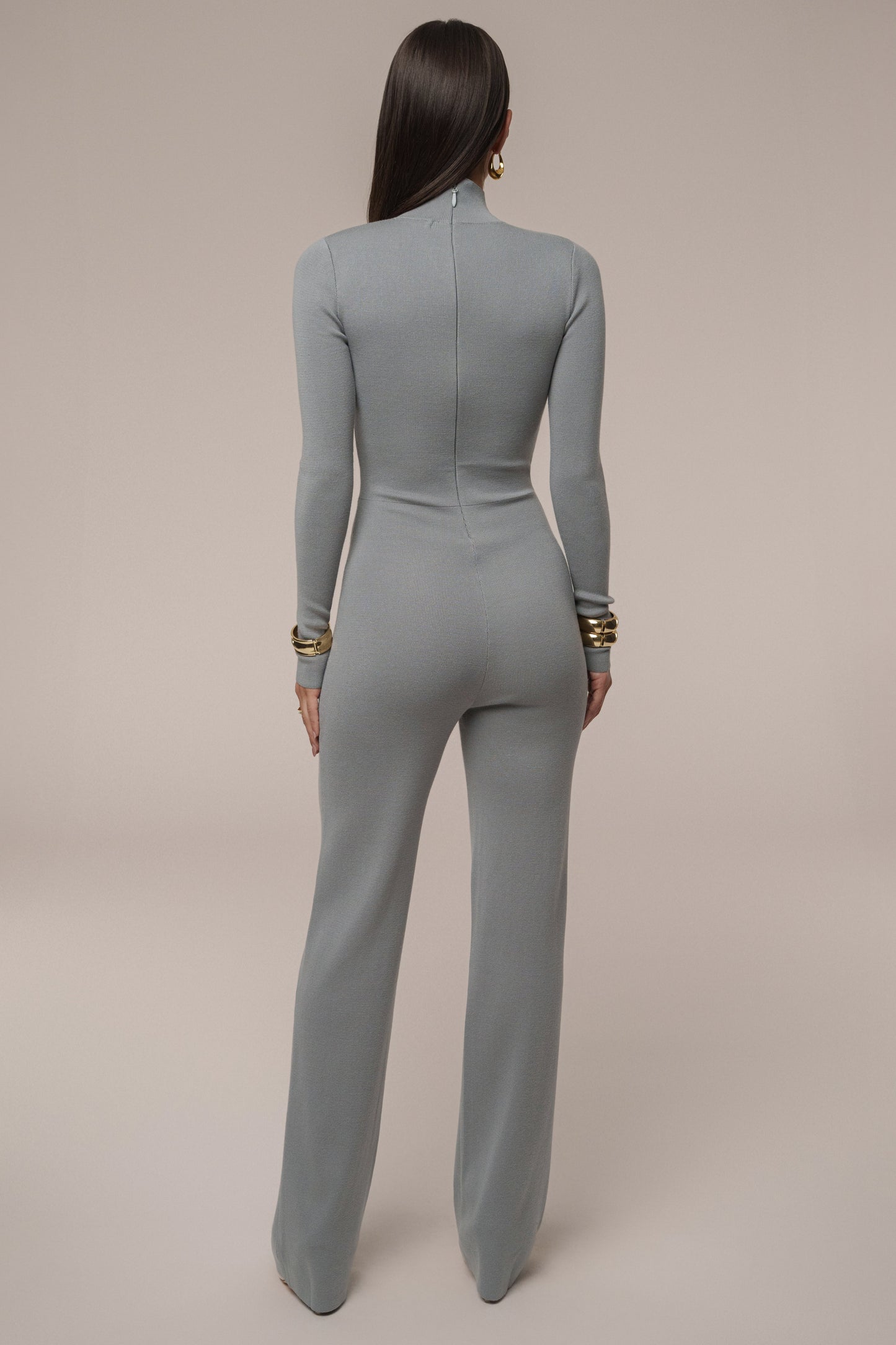 Grey Noel Sweater Knit Jumpsuit JLUXLABEL