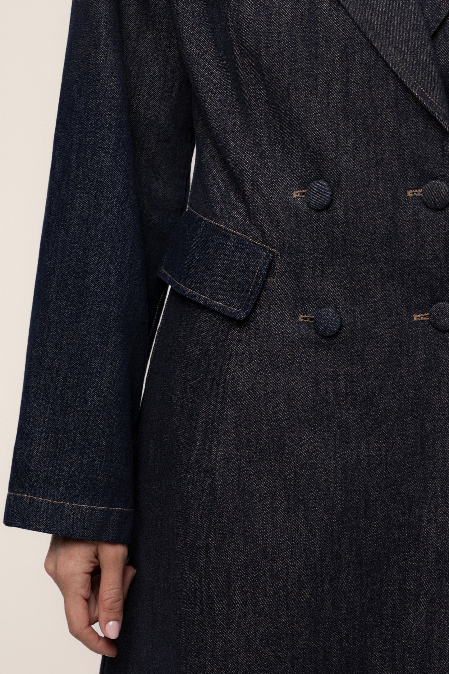 Dark Denim Signature Coat JLUXLABEL