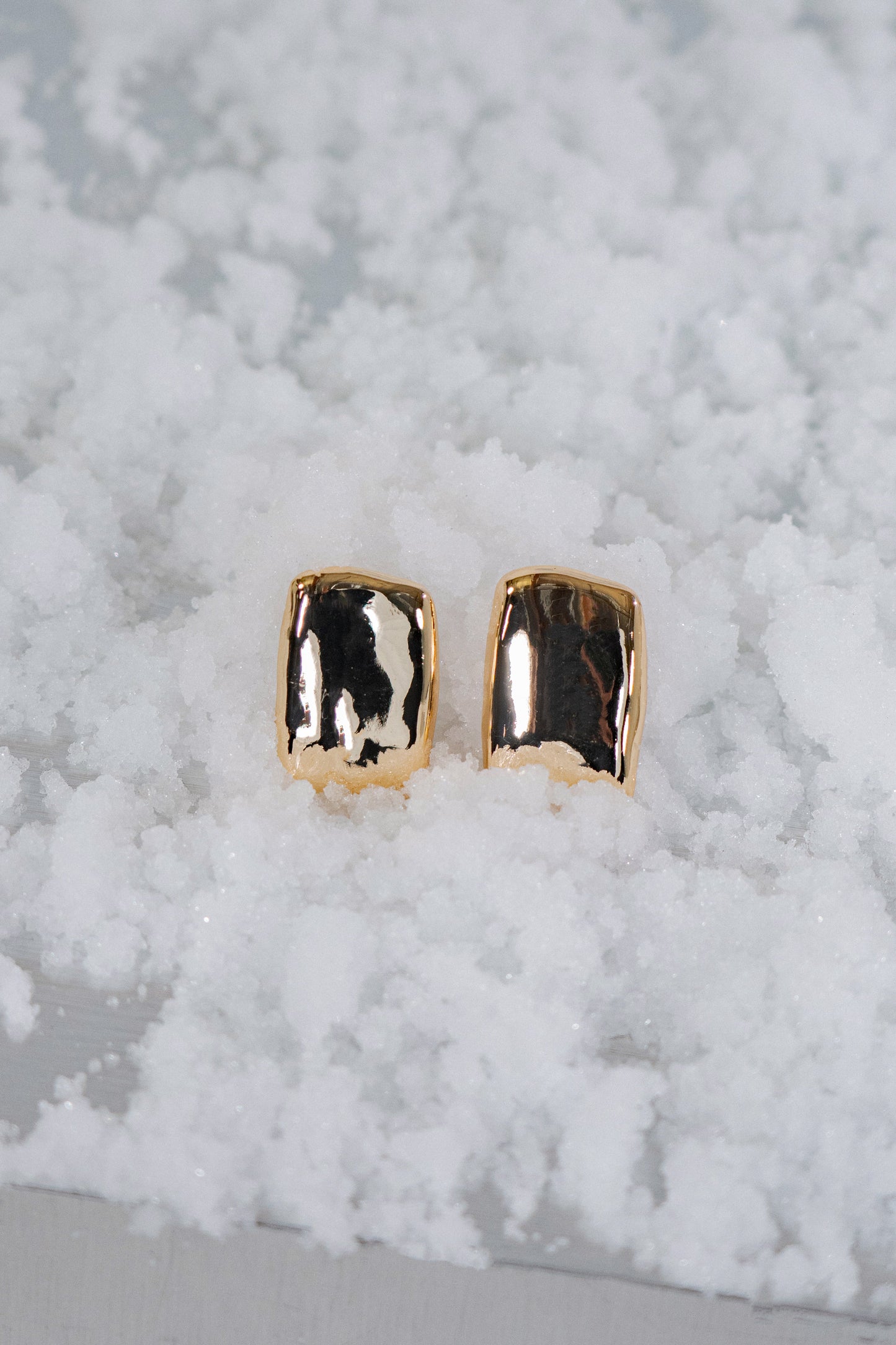 Gold JLUXLABEL Logo Earrings JLUXLABEL