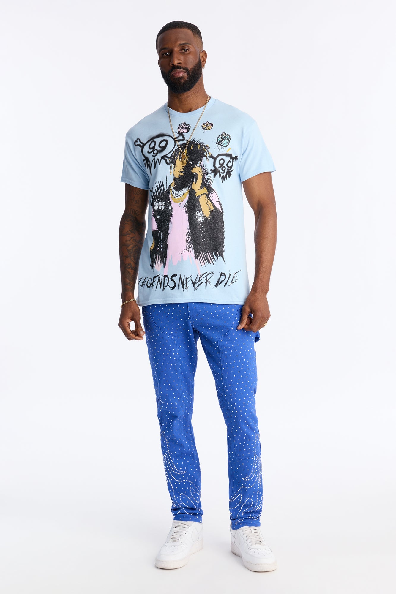 Juice WRLD Legends Never Die Short Sleeve Tee - Light Blue