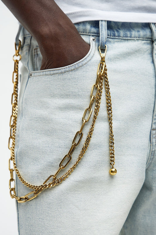 Sleek Pants Chain - Gold
