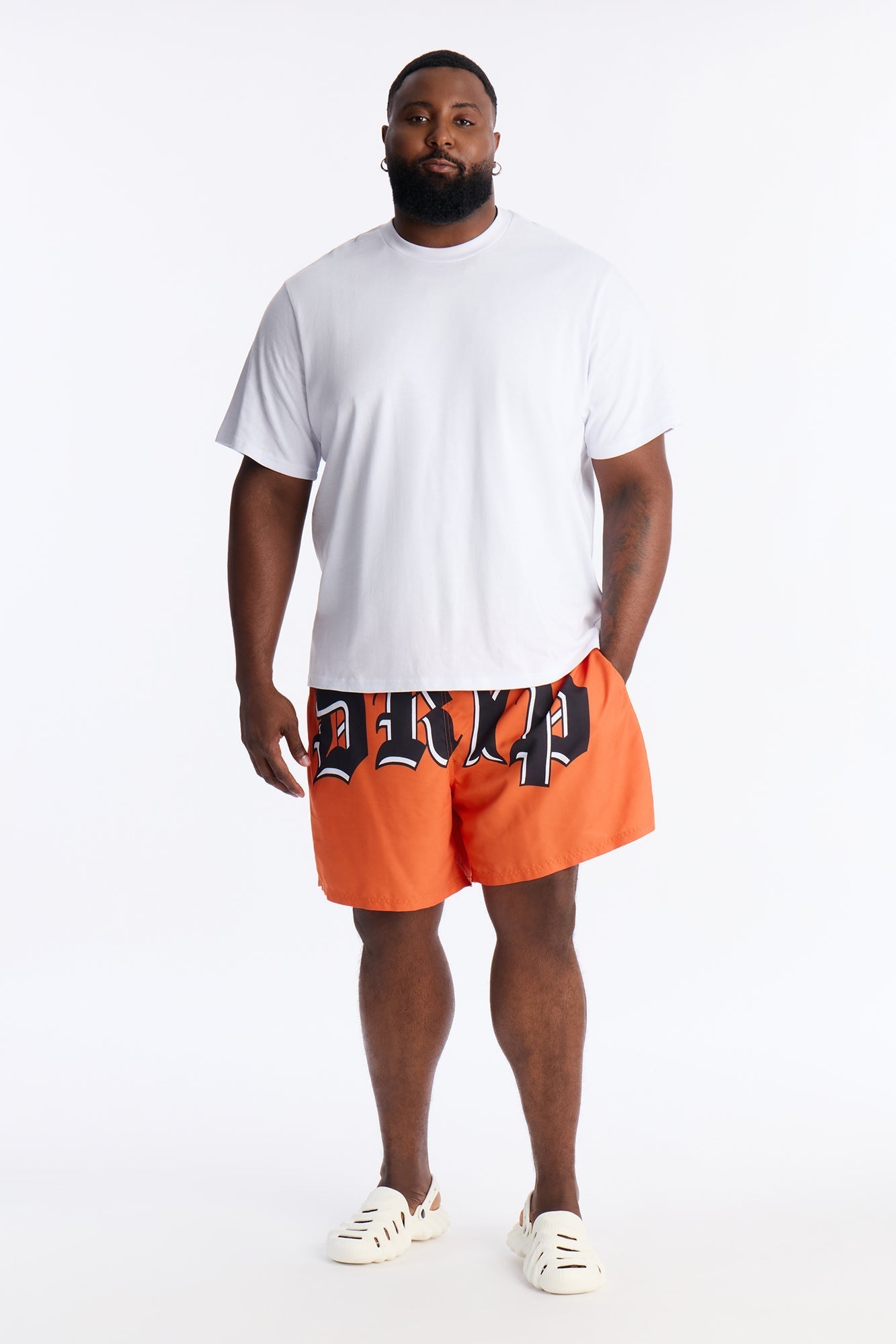 All The Drip Swim Trunk 7″ - Orange