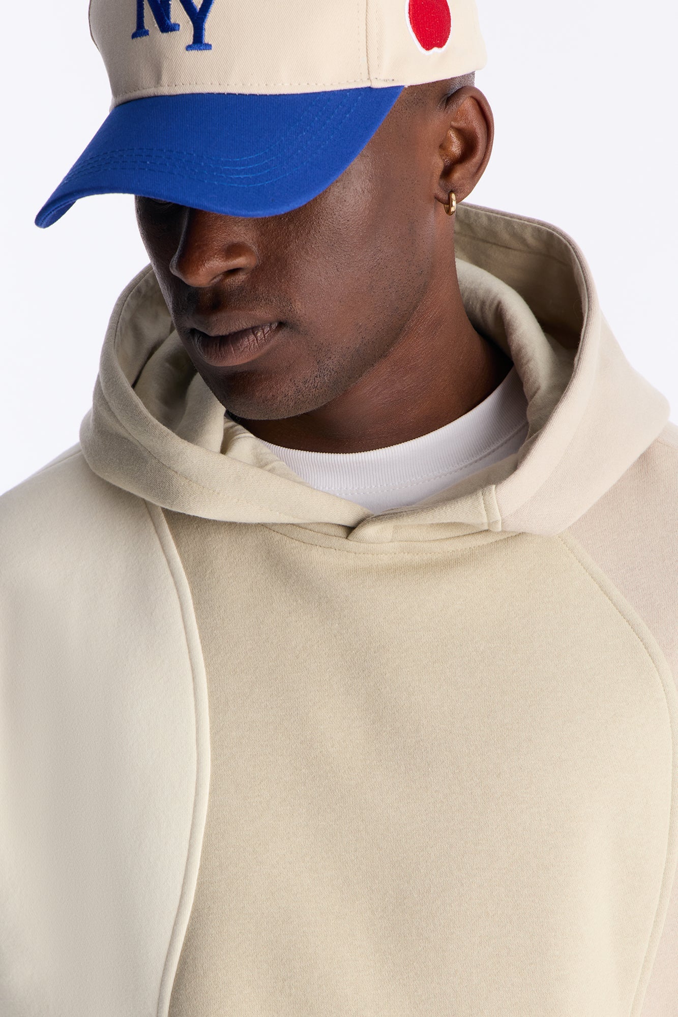 Oversized Neapolitan Paneled Hoodie - Taupe