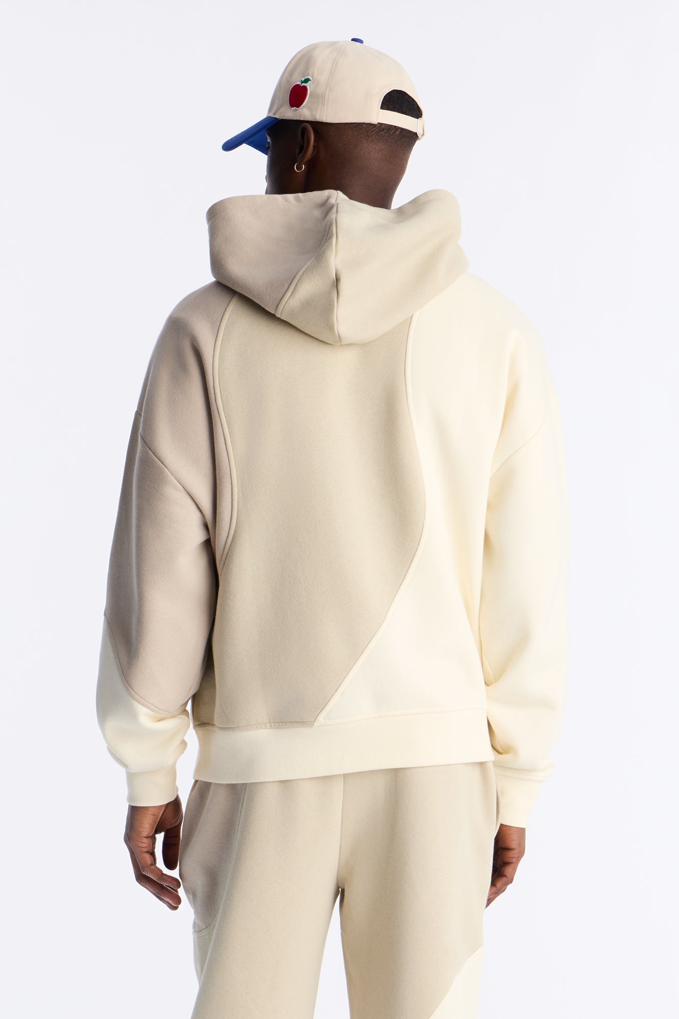 Oversized Neapolitan Paneled Hoodie - Taupe